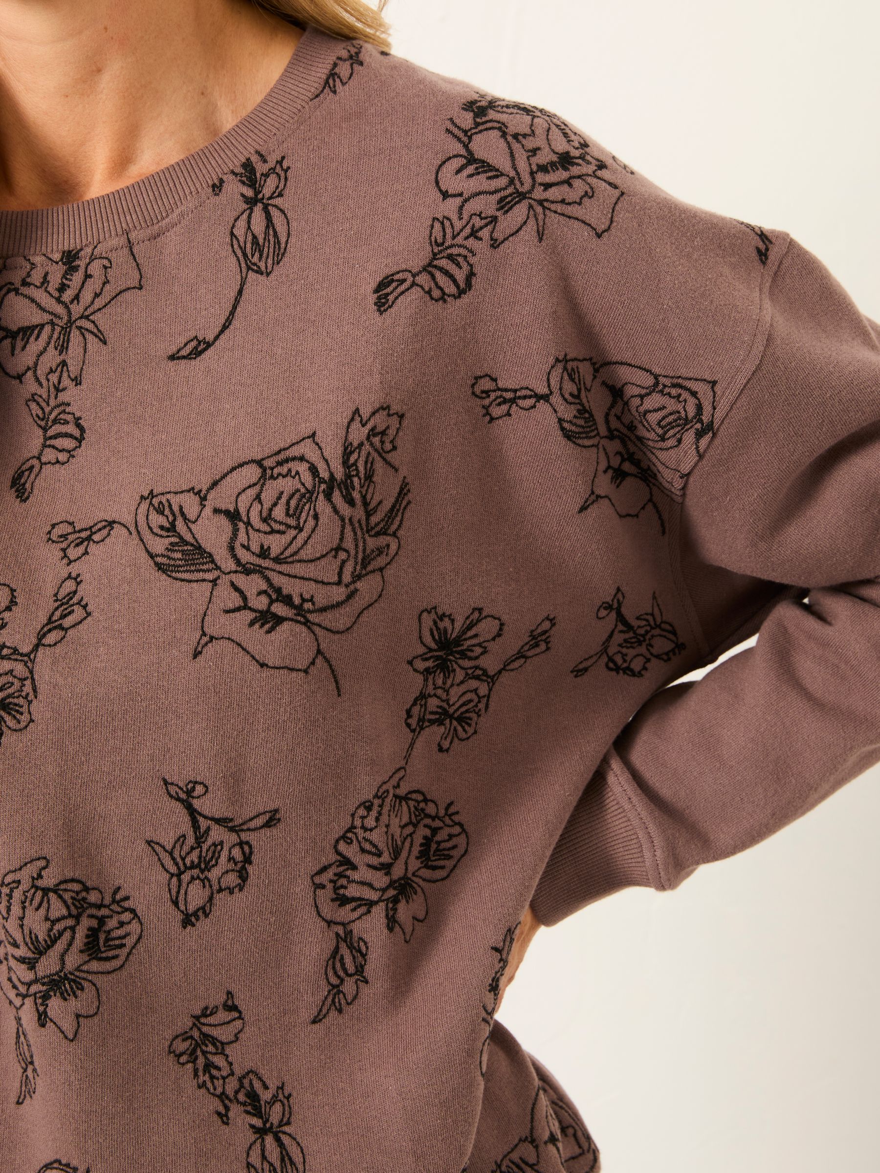 Emily Dusky Purple Embroidered Crew Sweatshirt - Image 2 of 4
