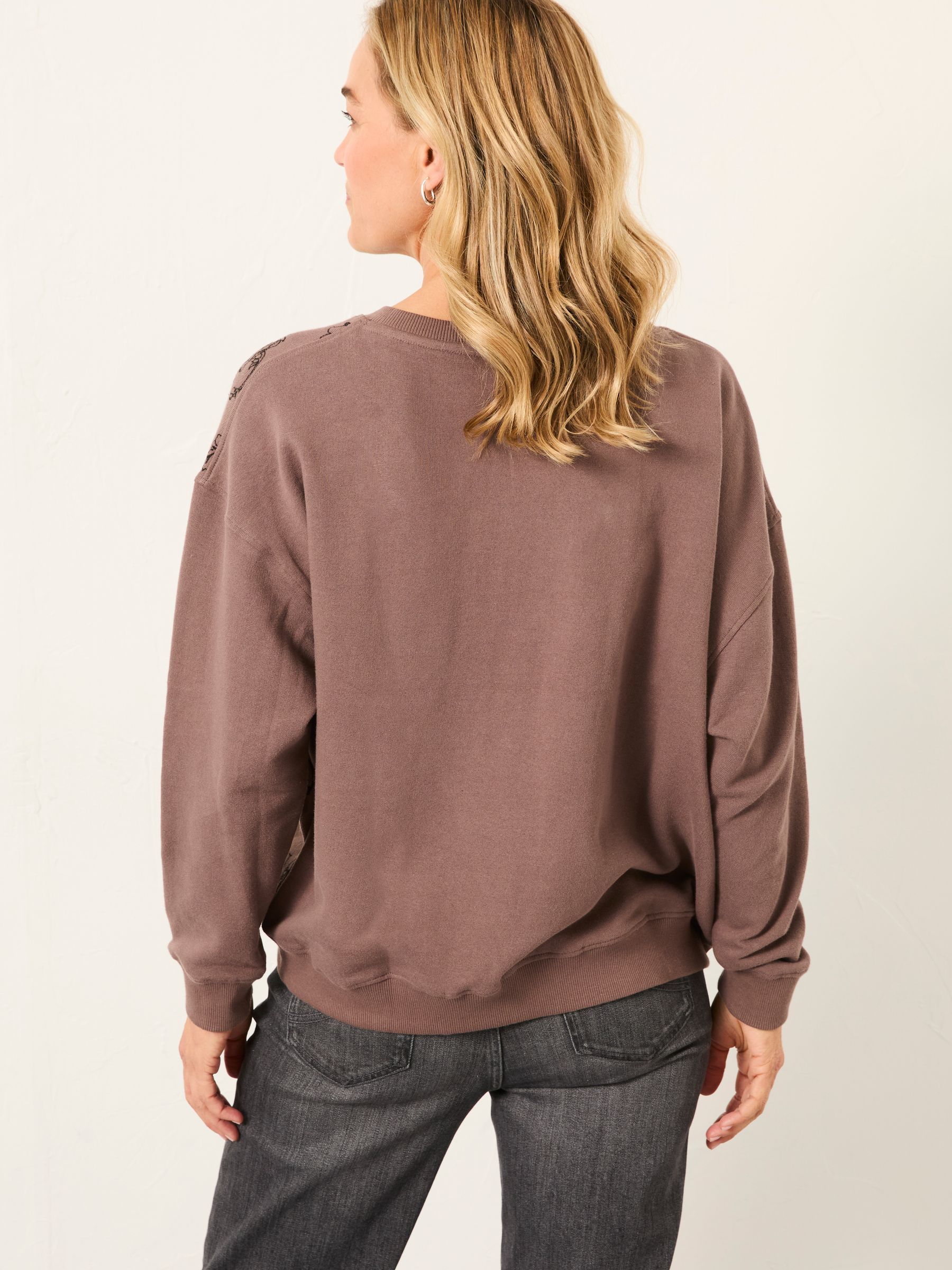 Emily Dusky Purple Embroidered Crew Sweatshirt - Image 4 of 4
