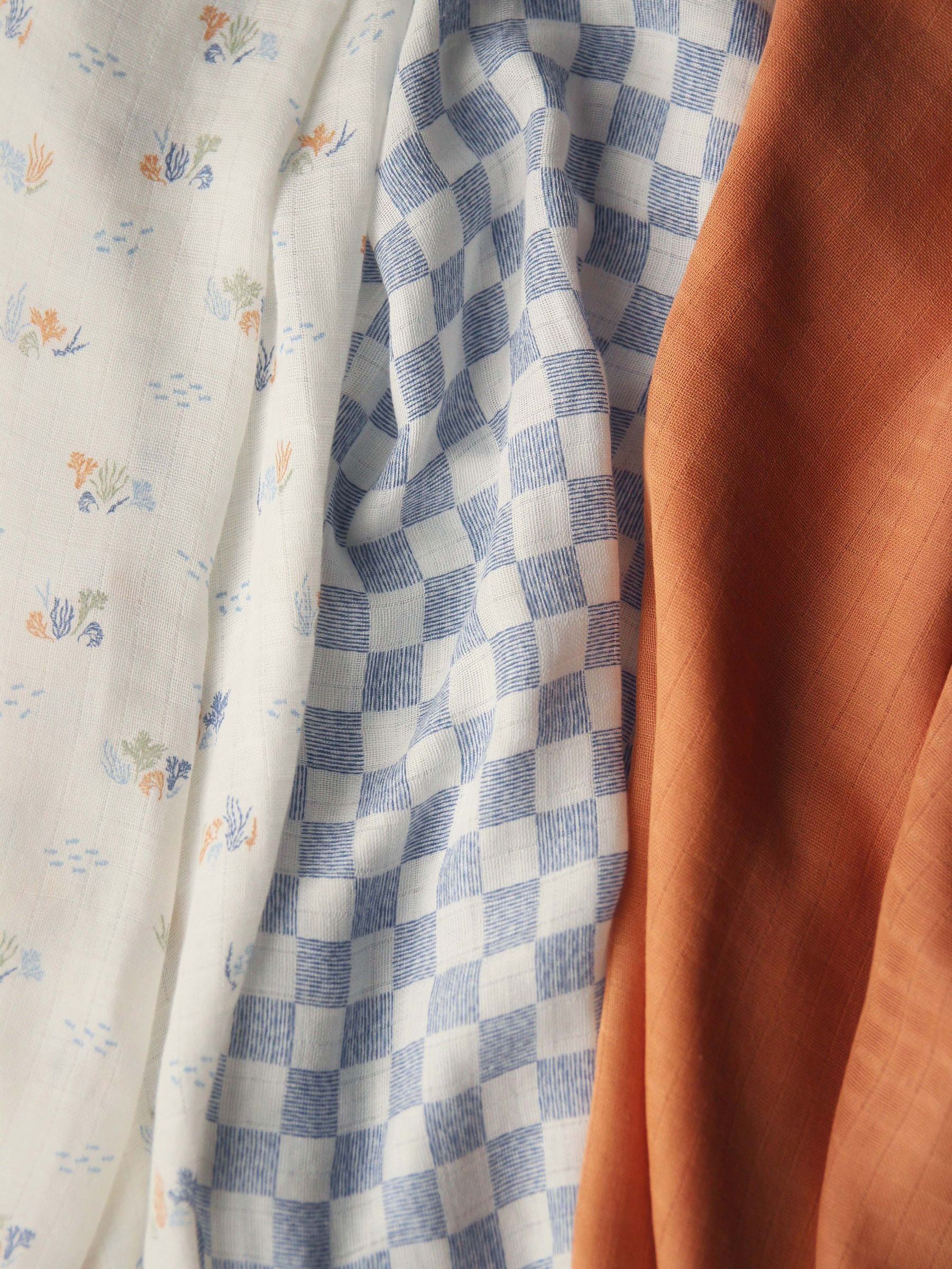 Set of 3 Coastline Muslin Squares - Image 1 of 5