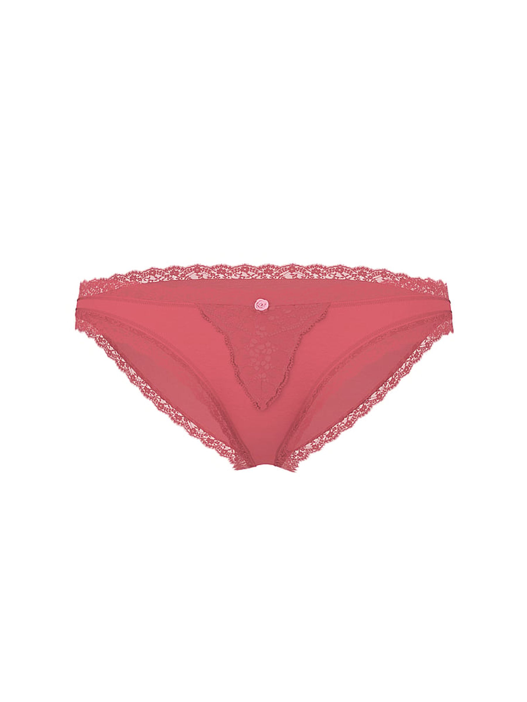 Seductive Rose Pink Lace Trim Bikini Knickers - Image 3 of 3