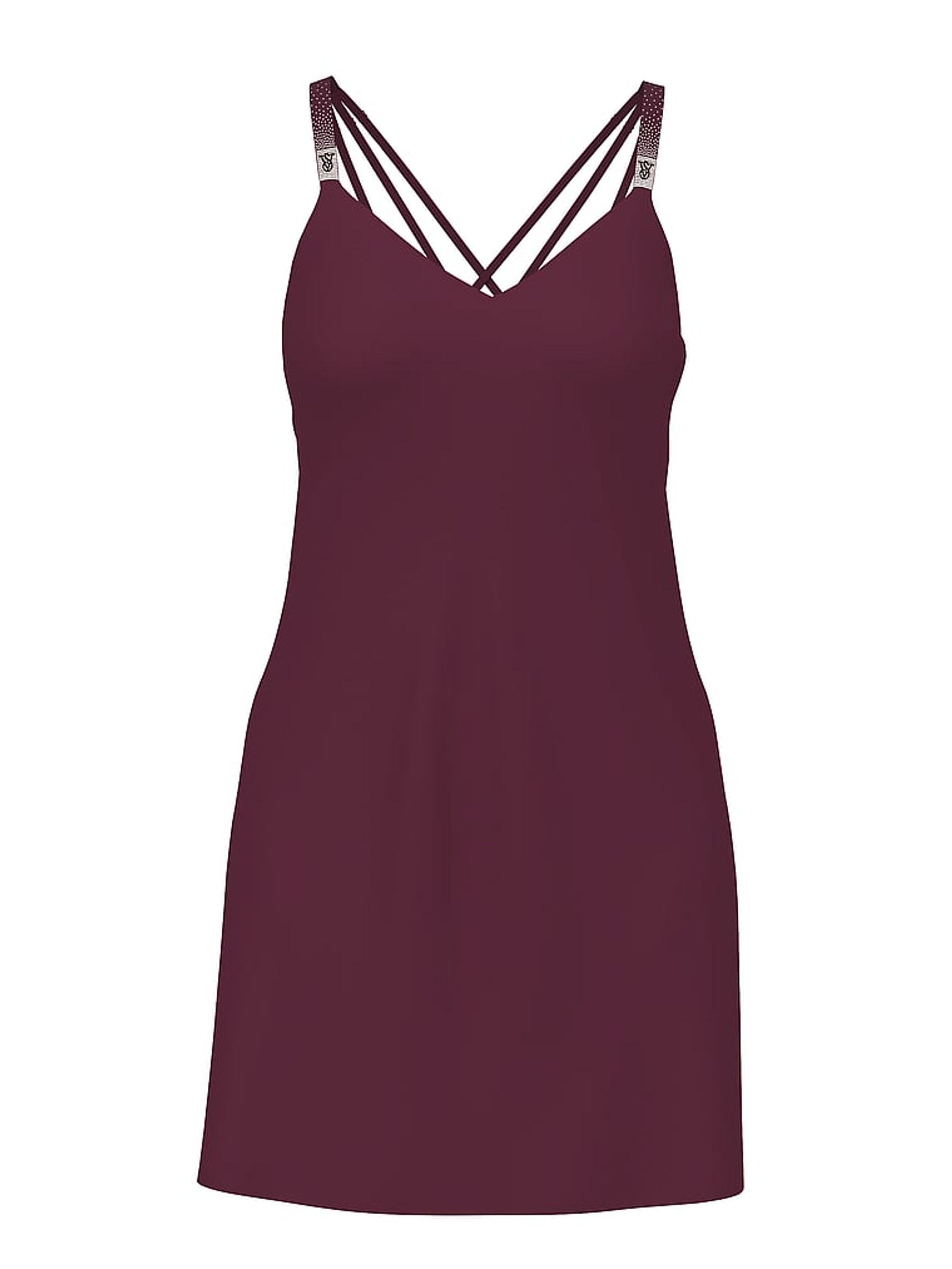 Winter Wine Red Scattered Shine Satin Strappy Back Slip - Image 1 of 1