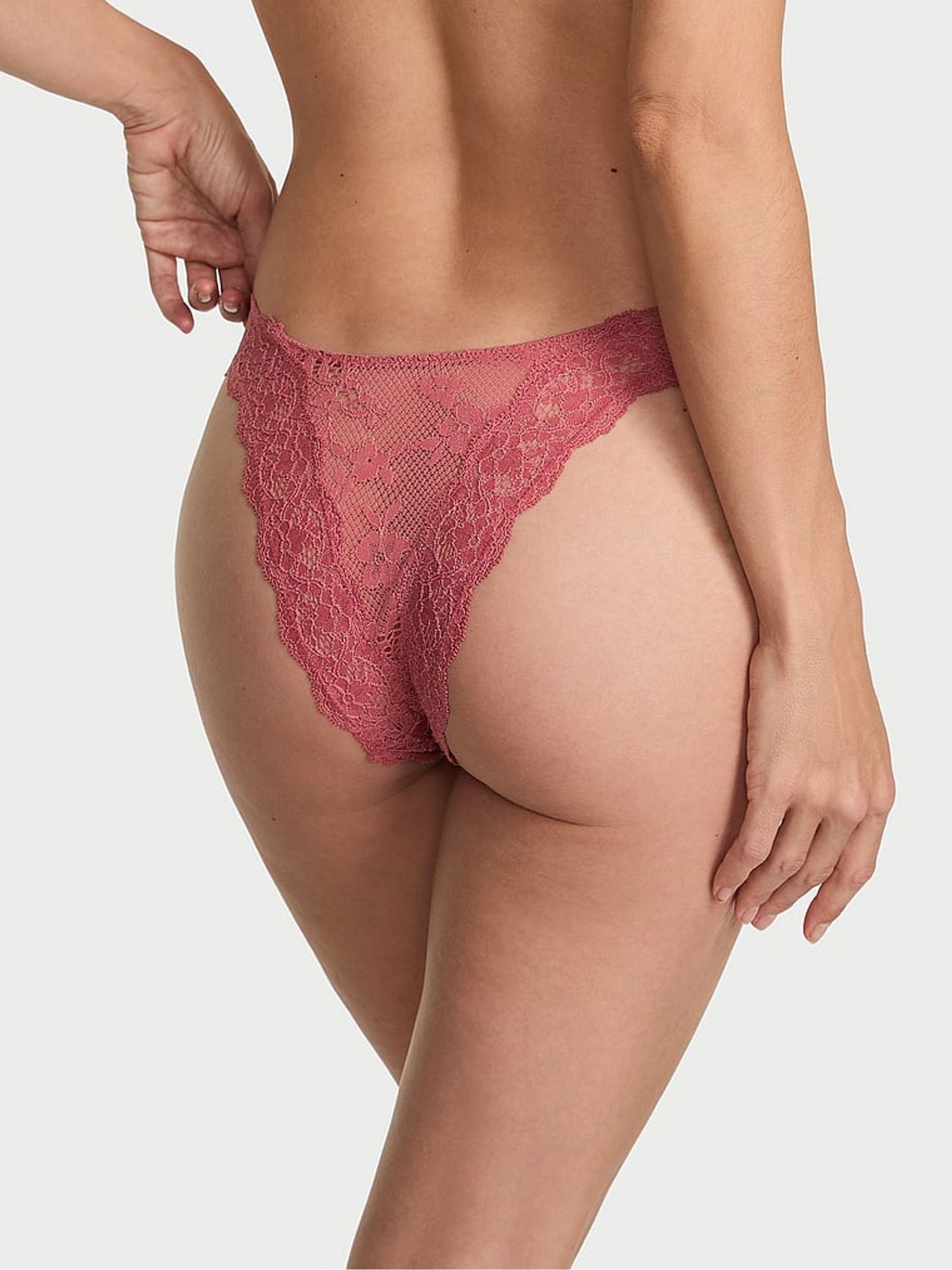Seductive Rose Pink Brazilian Lace Knickers - Image 2 of 3