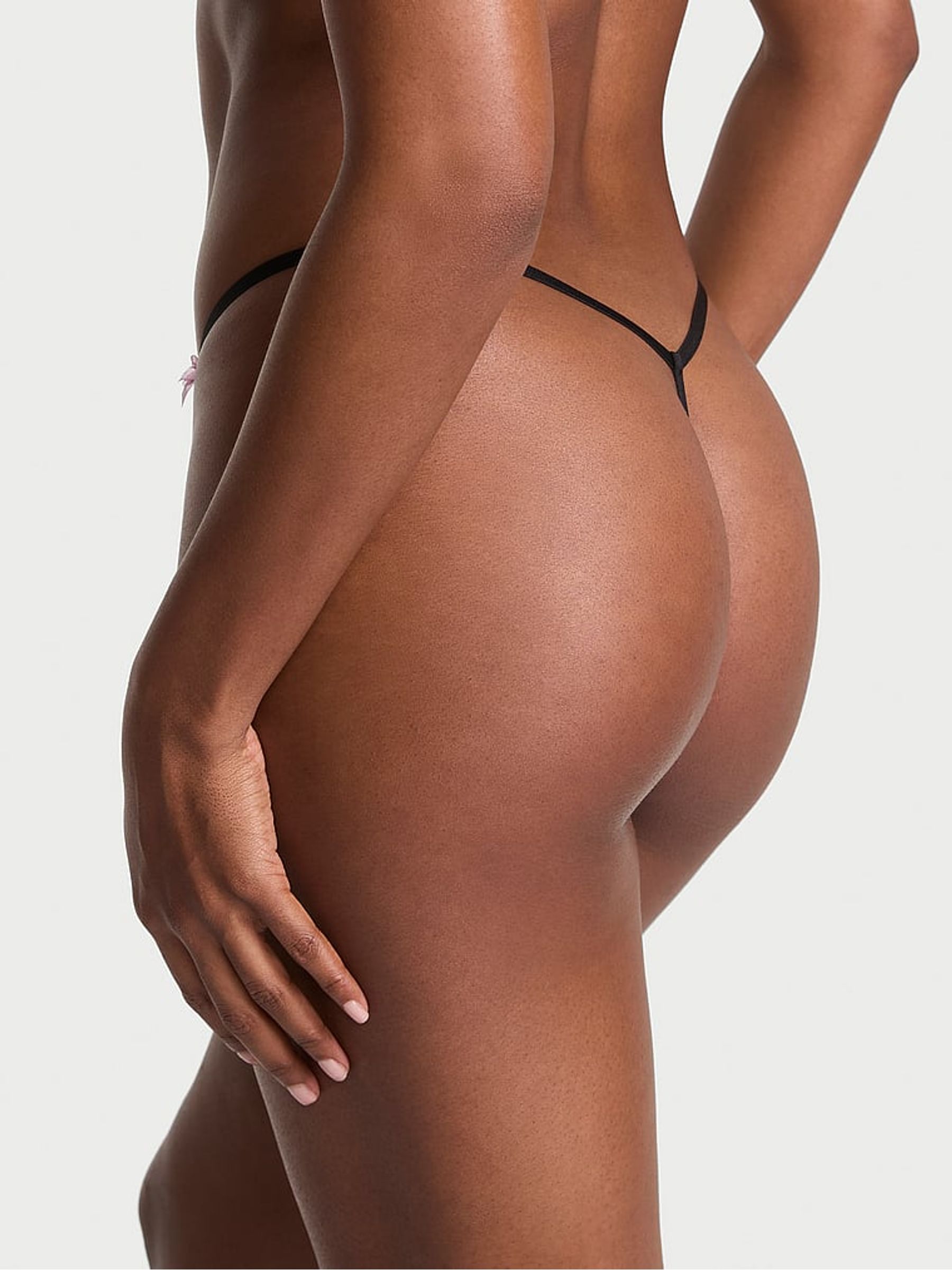Black G-String Wisteria Embroidery Knickers - Image 2 of 2