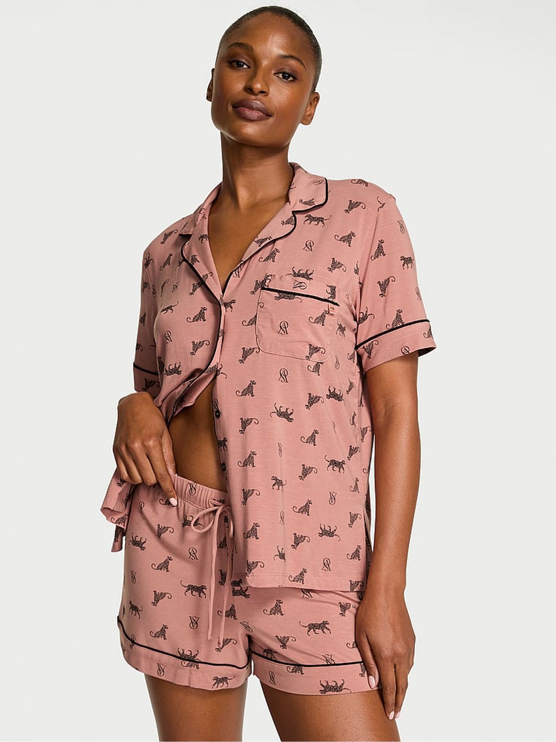Desert Blush Leos Brown Modal Short Pyjamas Set - Image 1 of 3