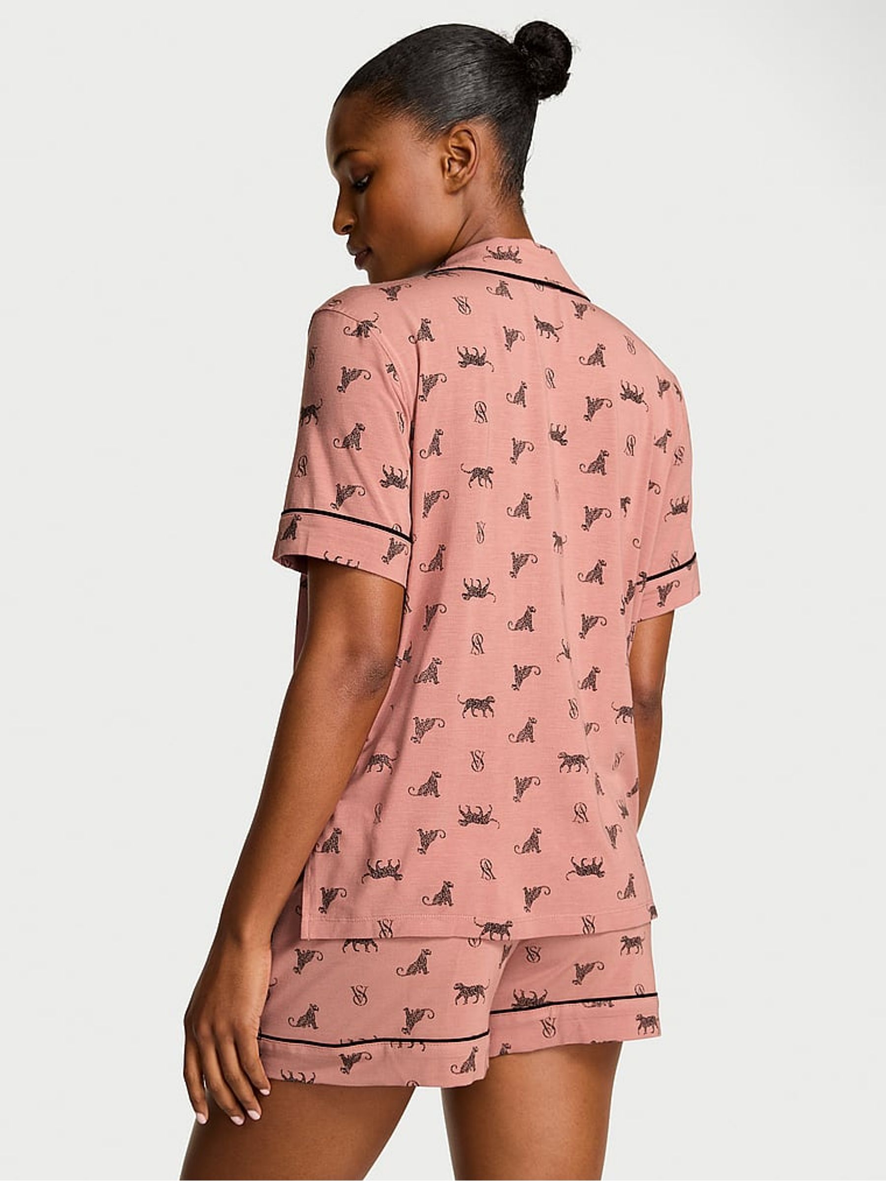Desert Blush Leos Brown Modal Short Pyjamas Set - Image 2 of 3
