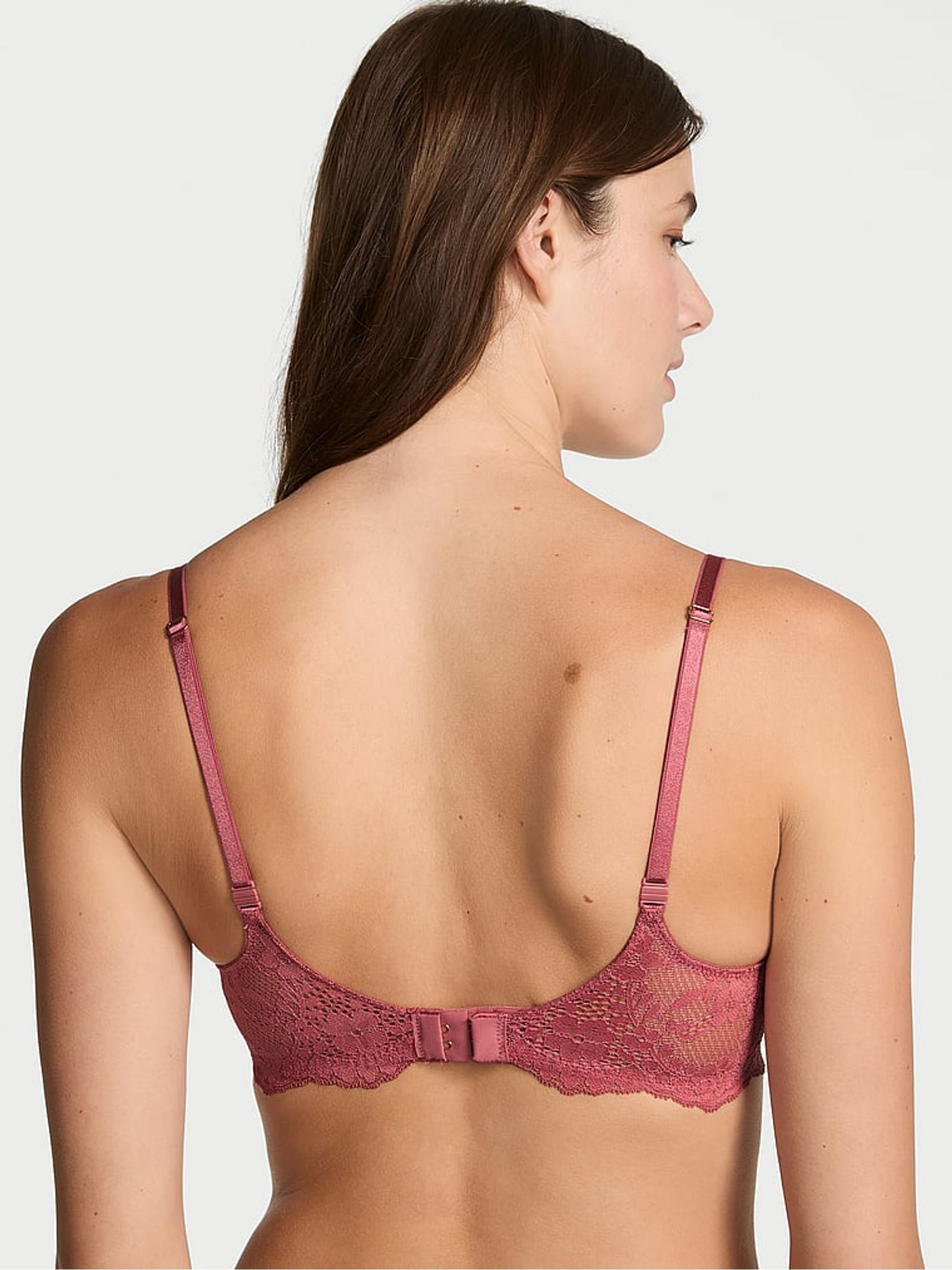 Seductive Rose Pink Lace Trim Lightly Lined Demi Bra - Image 2 of 3