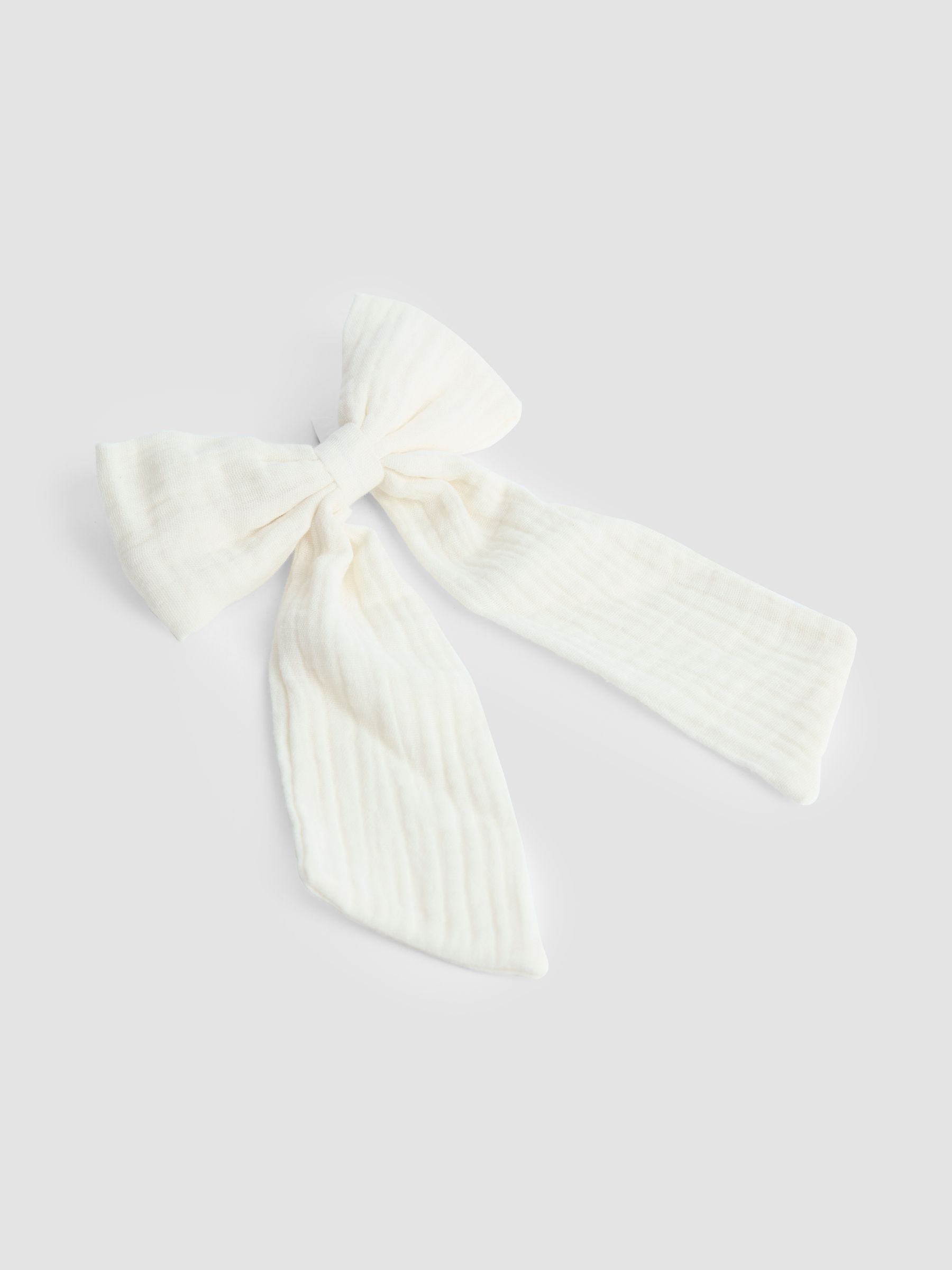 Cream Cheesecloth Bow Clip - Image 2 of 3