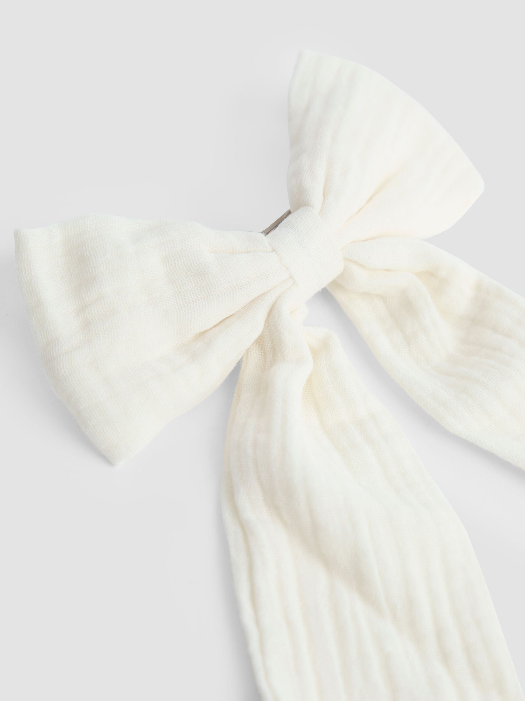 Cream Cheesecloth Bow Clip - Image 3 of 3