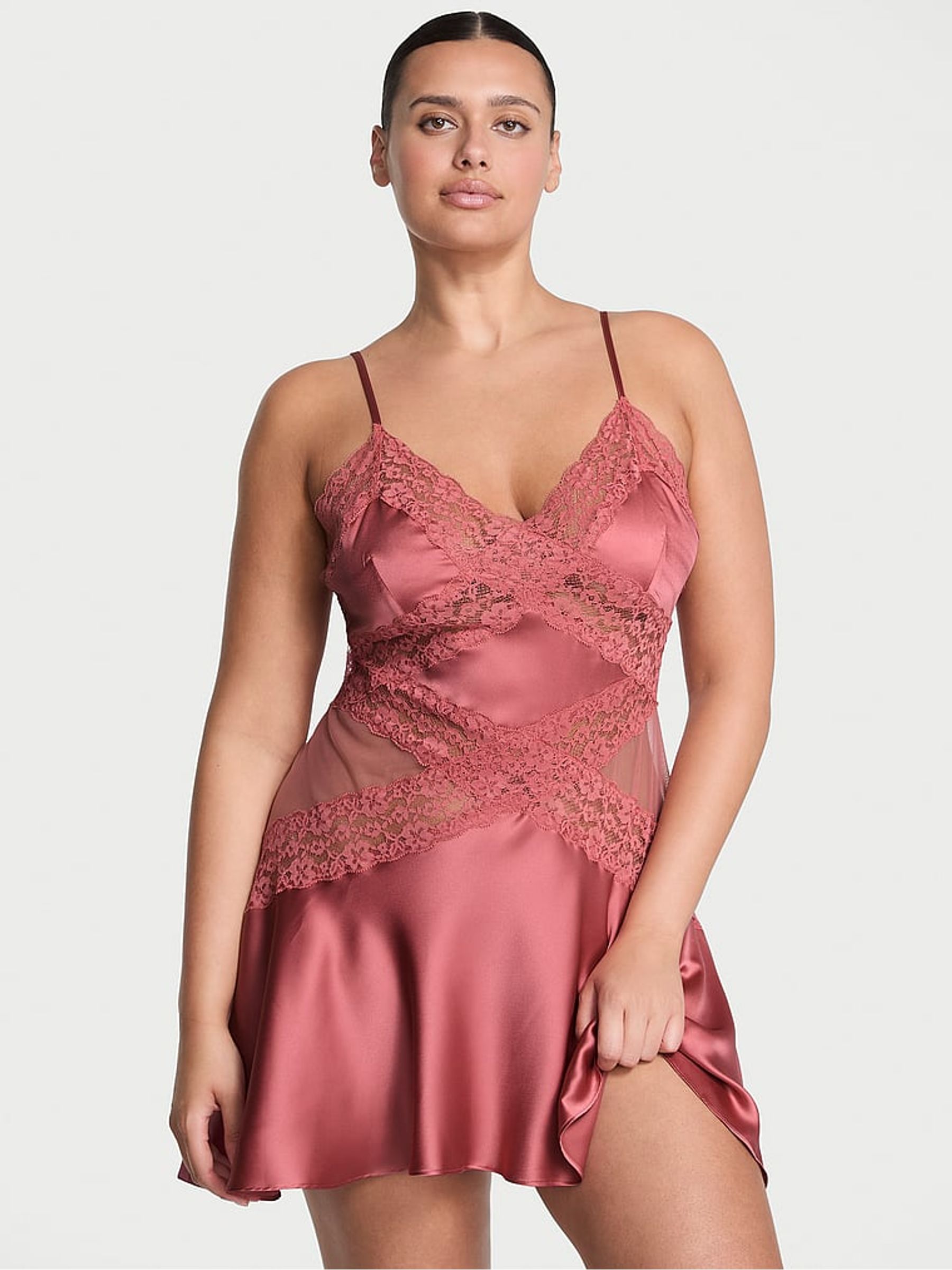 chinese dress ladies Y2K VICTORIA'S SECRET RED AND PINK SLIP DRESS