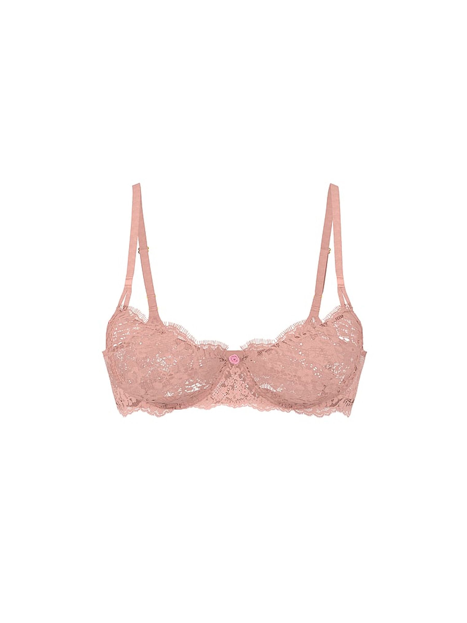 Royal Pink Unlined Balcony Lace Bra - Image 3 of 3