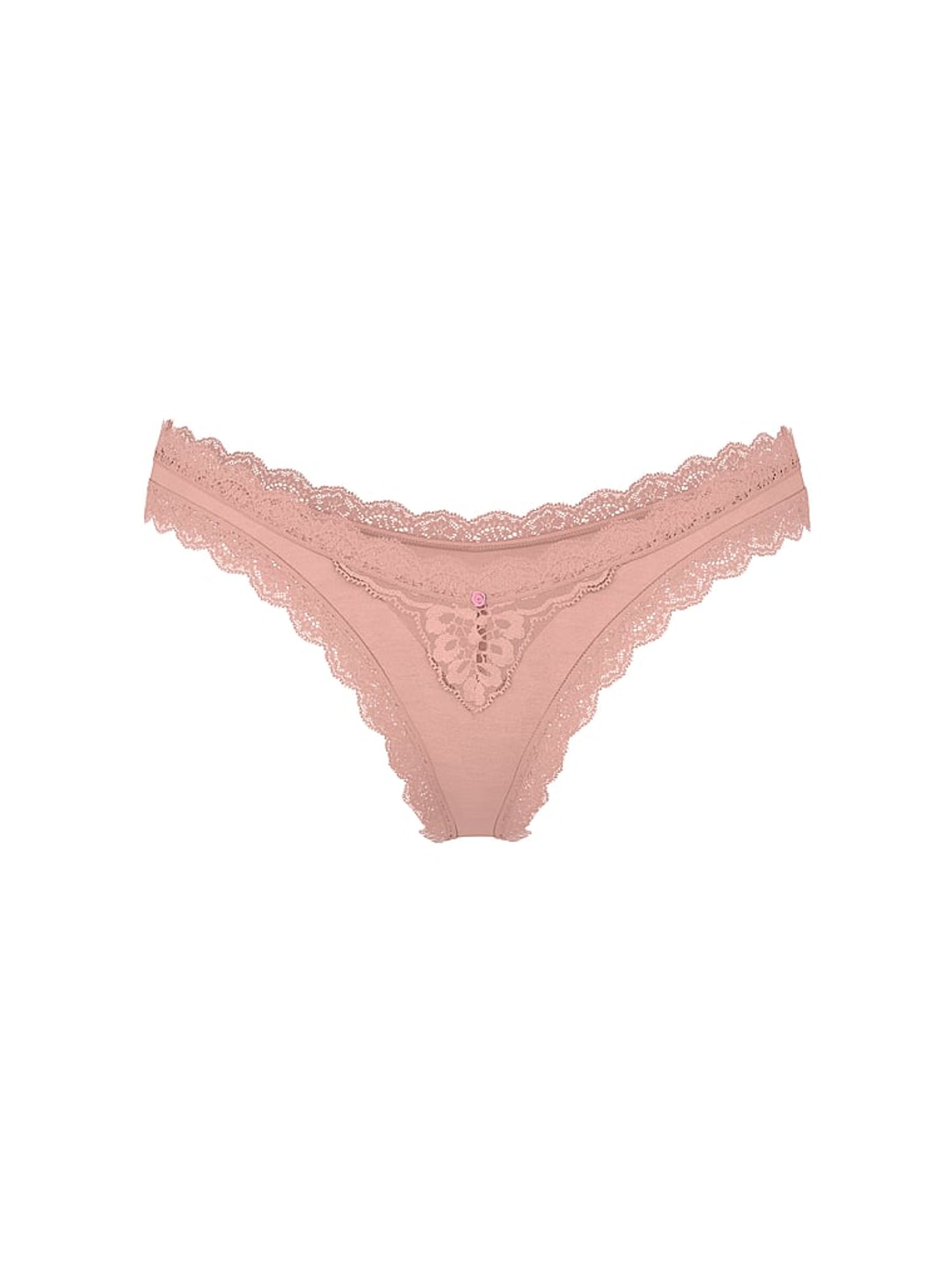 Royal Pink Lace Trim Brazilian Knickers - Image 3 of 3