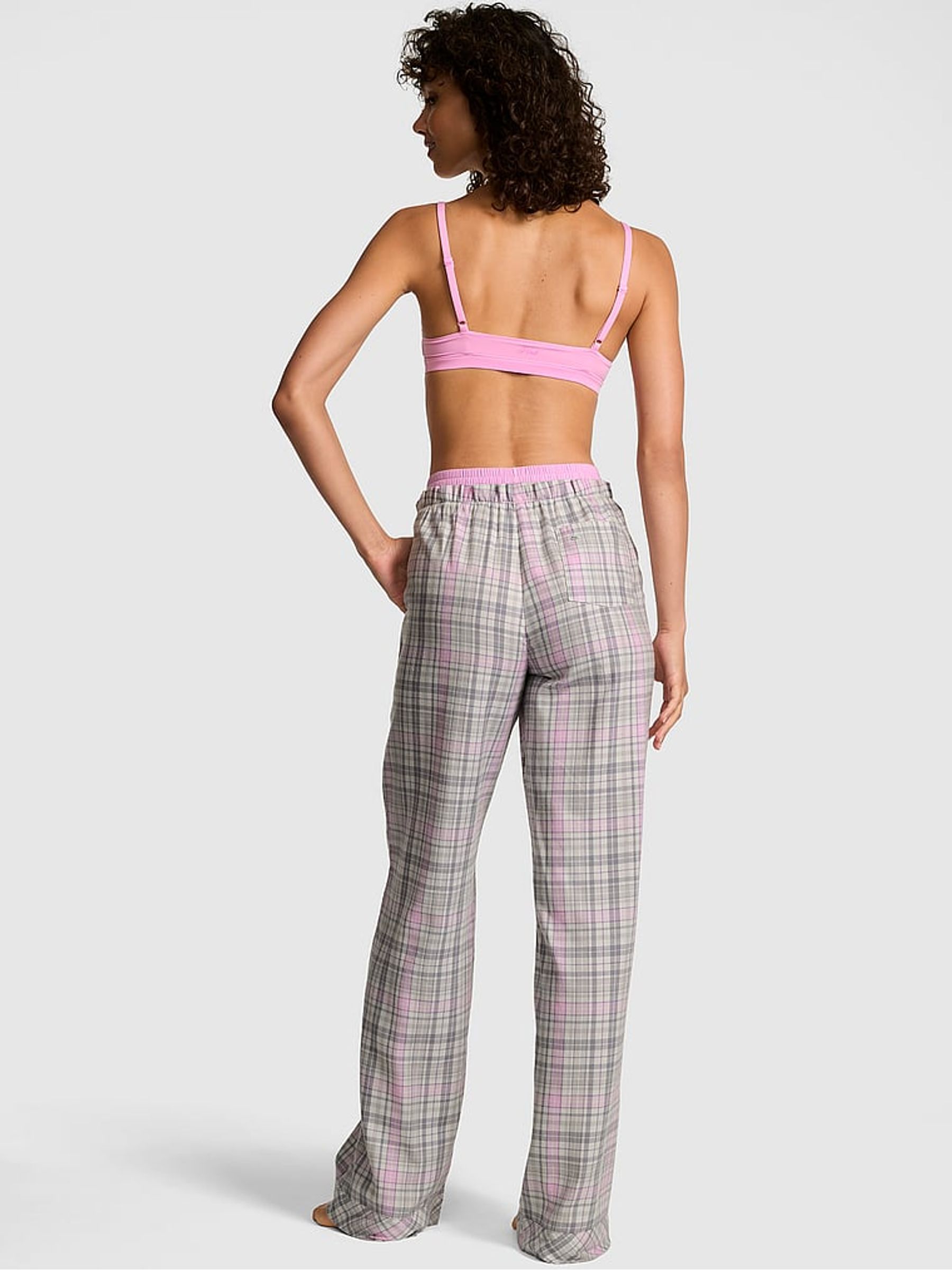 Silver Grey Plaid Boyfriend Pyjama Bottoms - Image 2 of 2