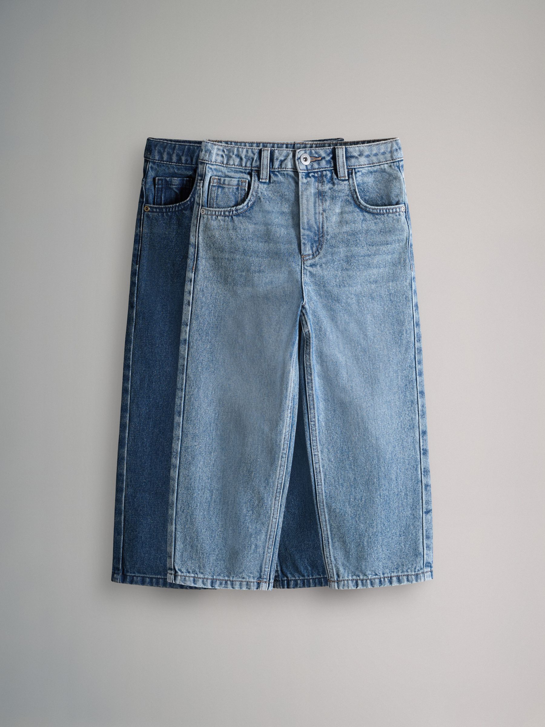 2 Pack Baggy Jeans Dark/Mid Blue - Image 1 of 5