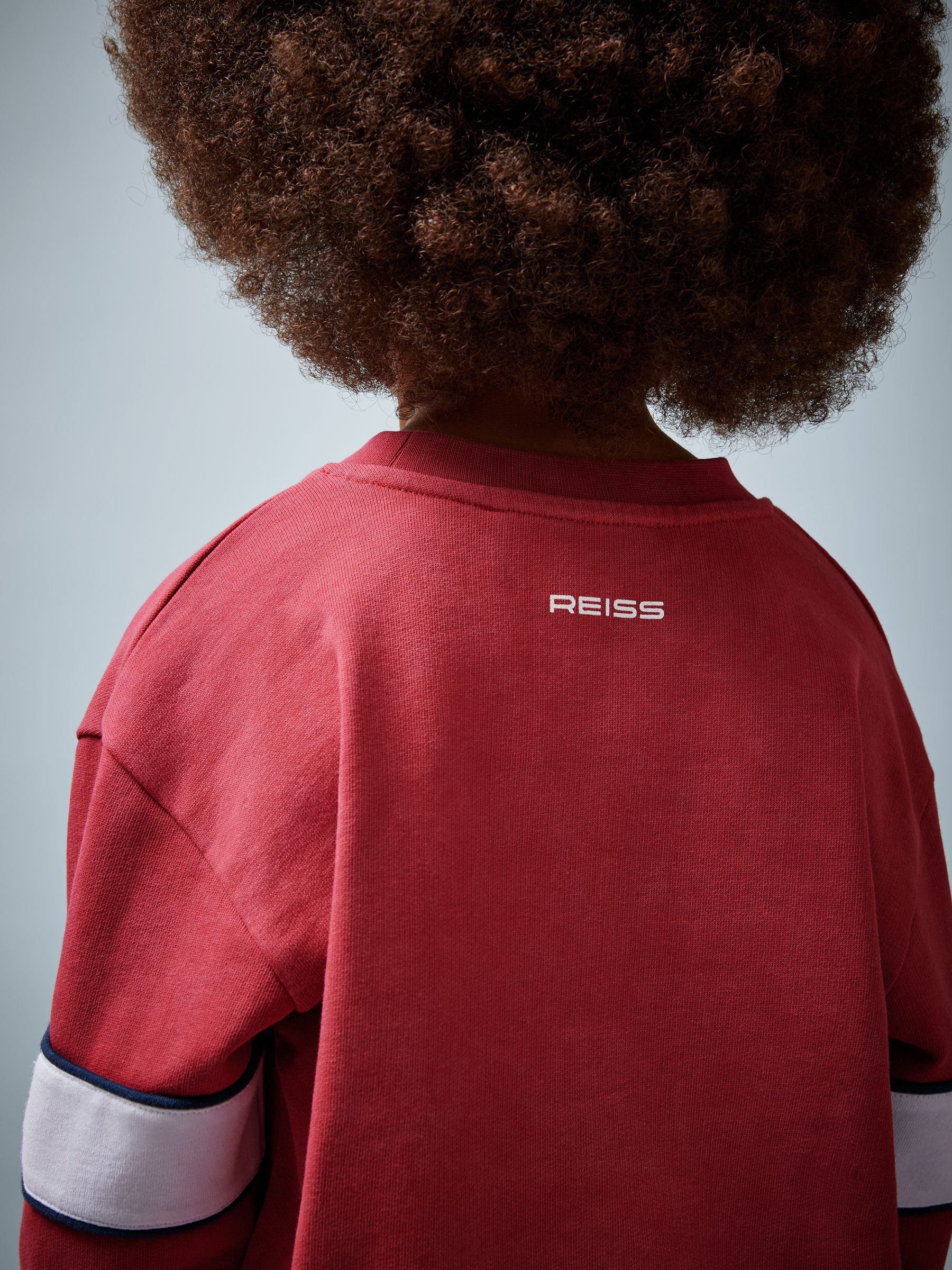3-9 yrs Superman | Reiss Cotton Logo Sweatshirt in Red - Image 4 of 5
