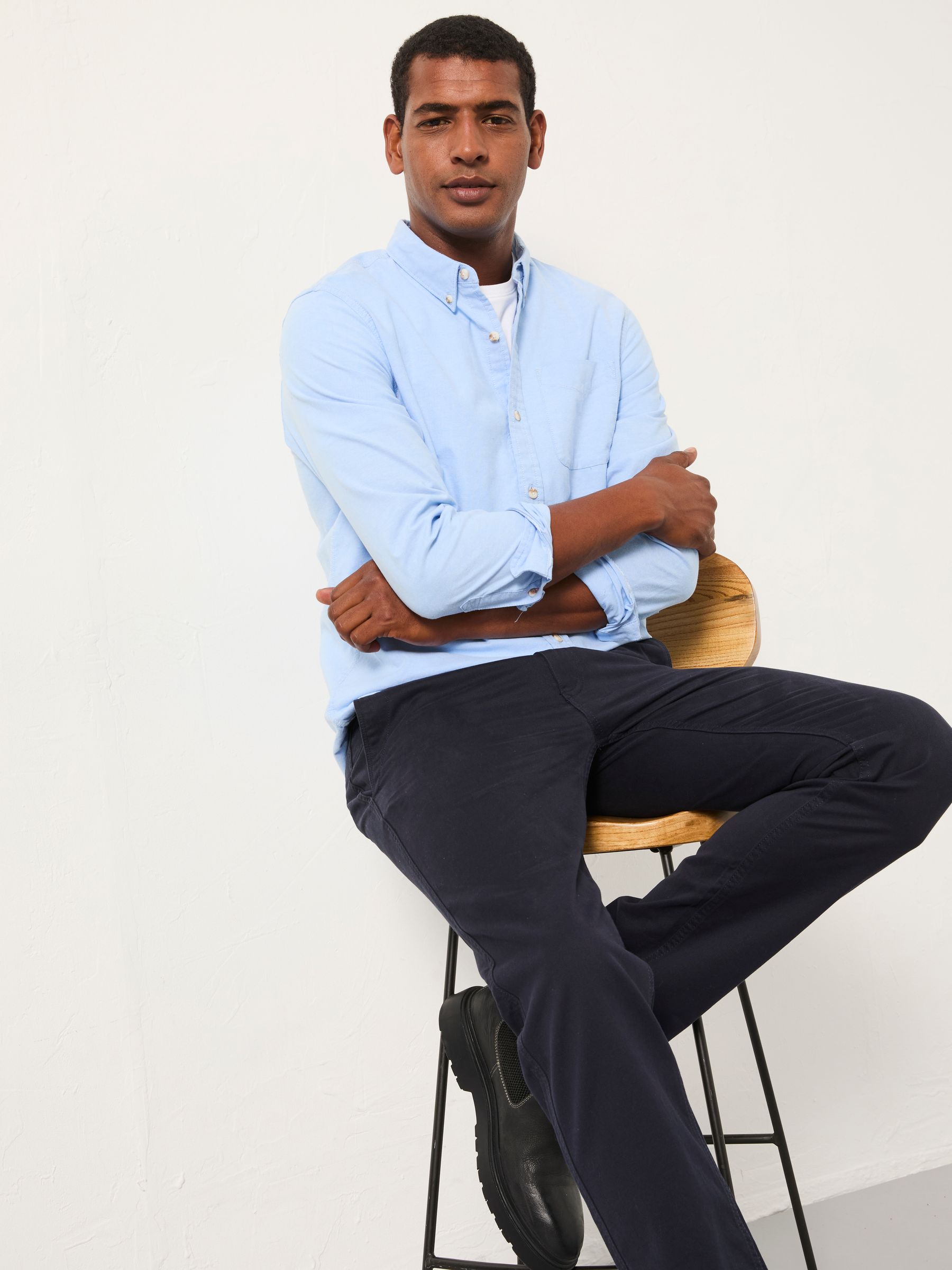 Oxford Blue Long Sleeve Shirt | FatFace USA