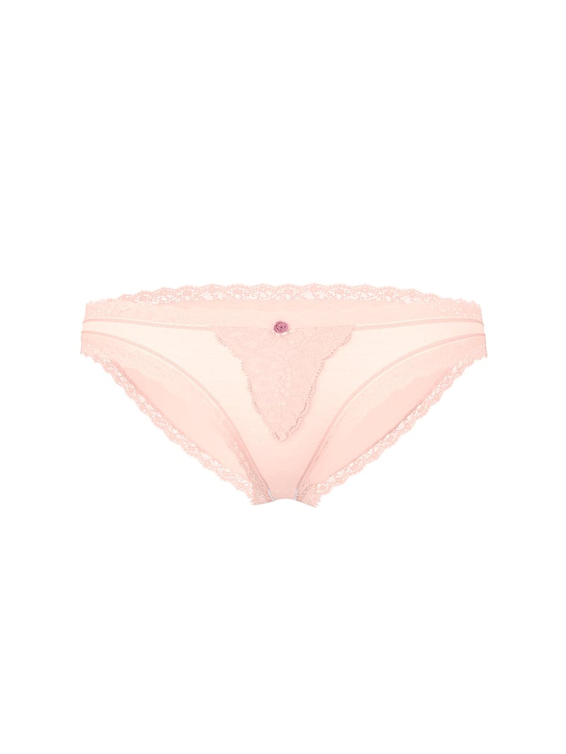 Purest Pink Lace Trim Bikini Knickers - Image 3 of 3