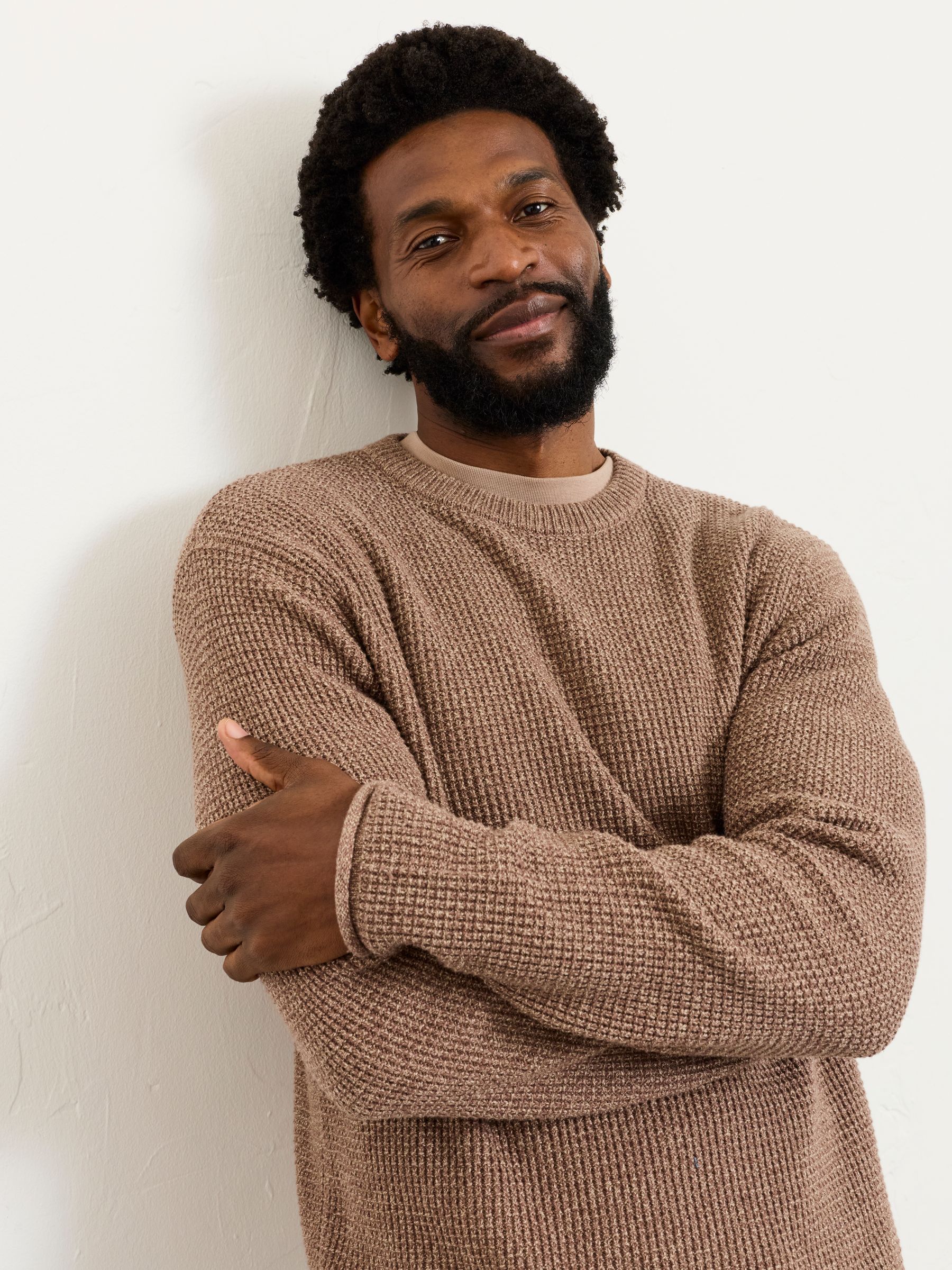 Penrith Brown Crew Neck Knitted Jumper - Image 4 of 6