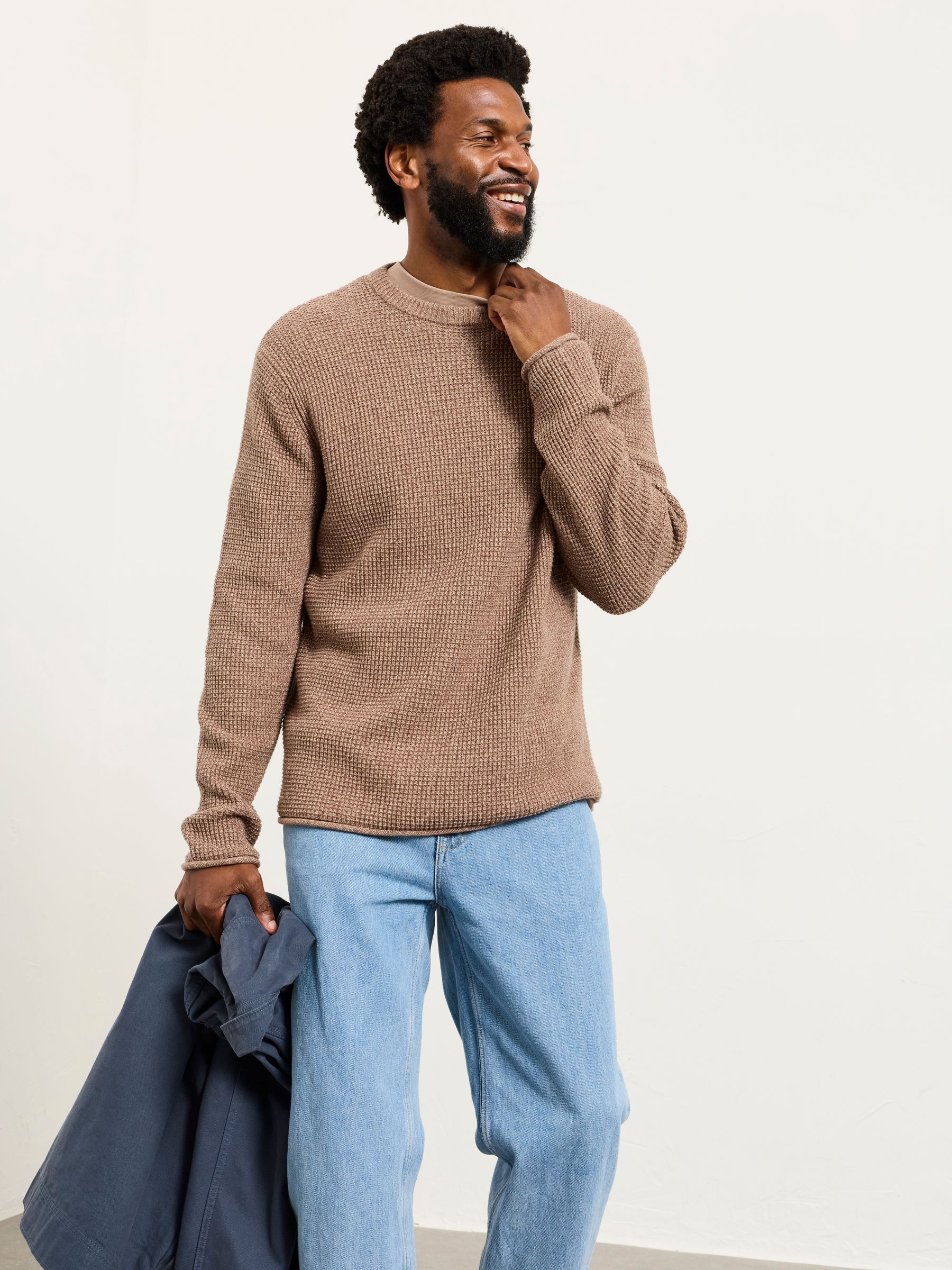 Penrith Brown Crew Neck Knitted Jumper - Image 5 of 6