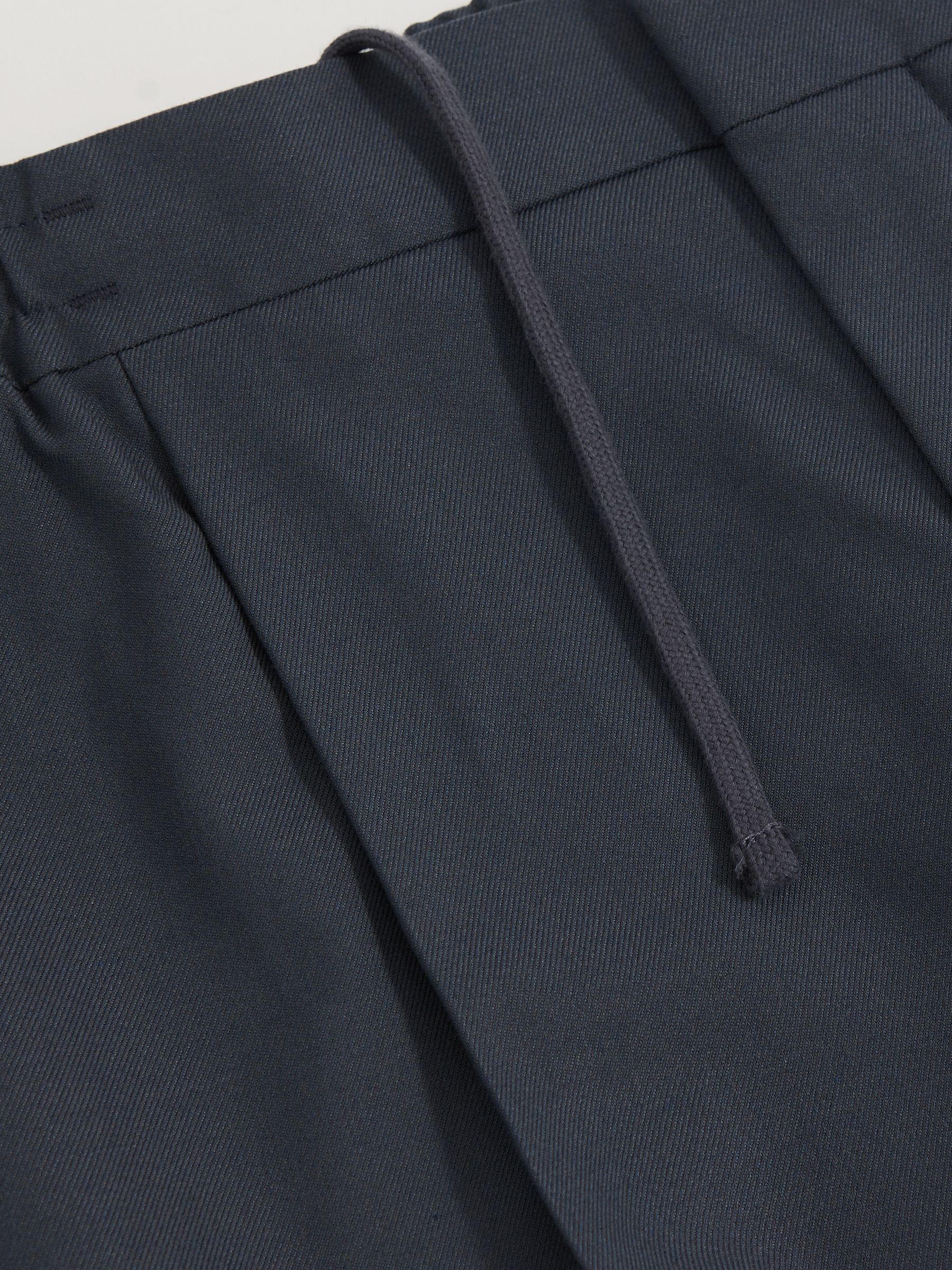 Relaxed Drawstring Trousers with Turn-Ups in Steel Blue - Image 7 of 7