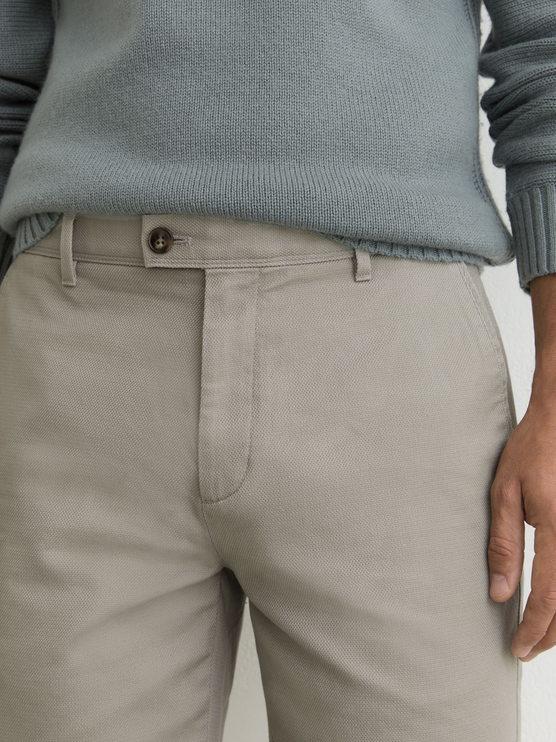 Cotton-Piqué Shorts in Sage Green - Image 3 of 6