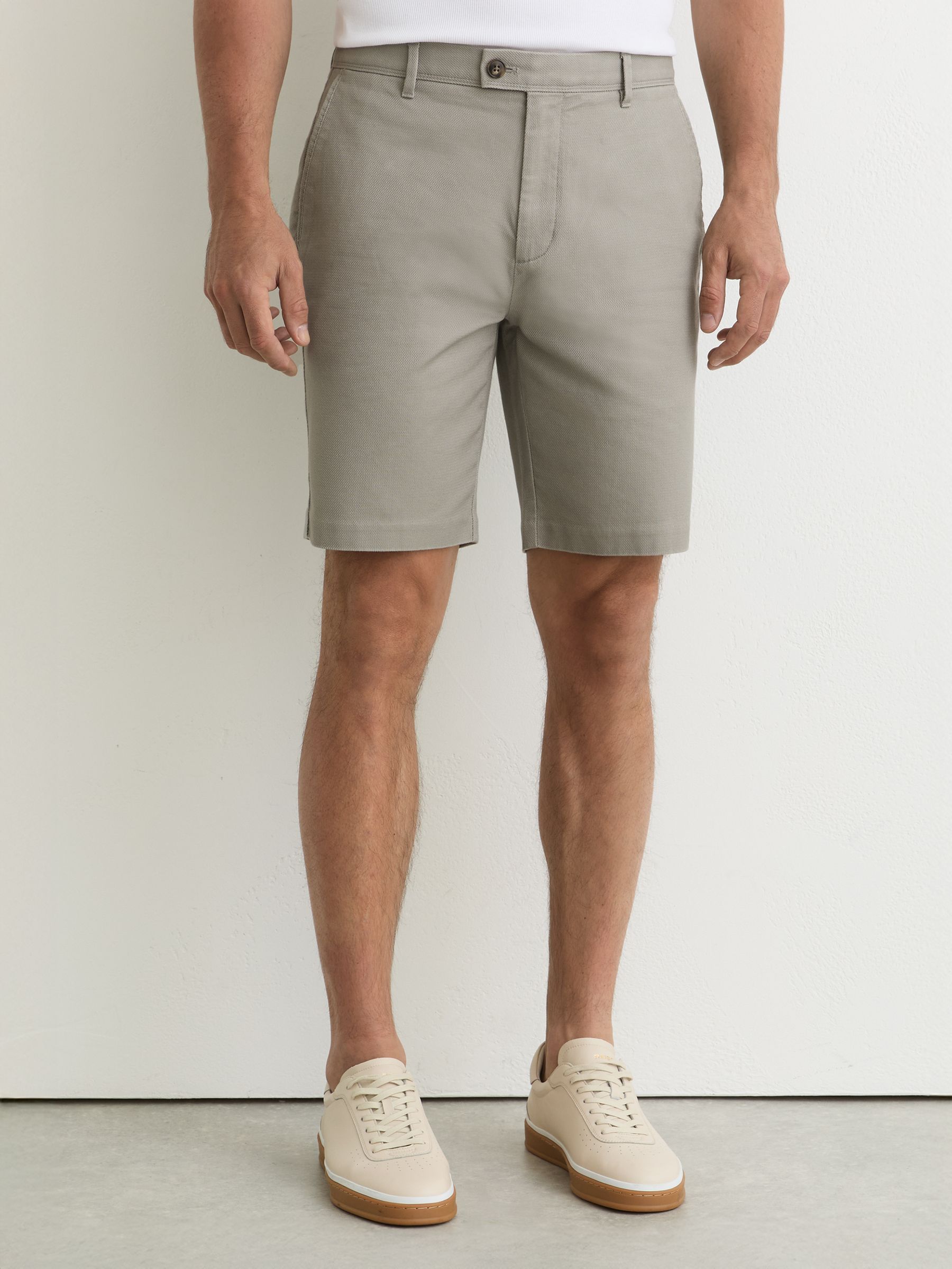 Cotton-Piqué Shorts in Sage Green - Image 4 of 6