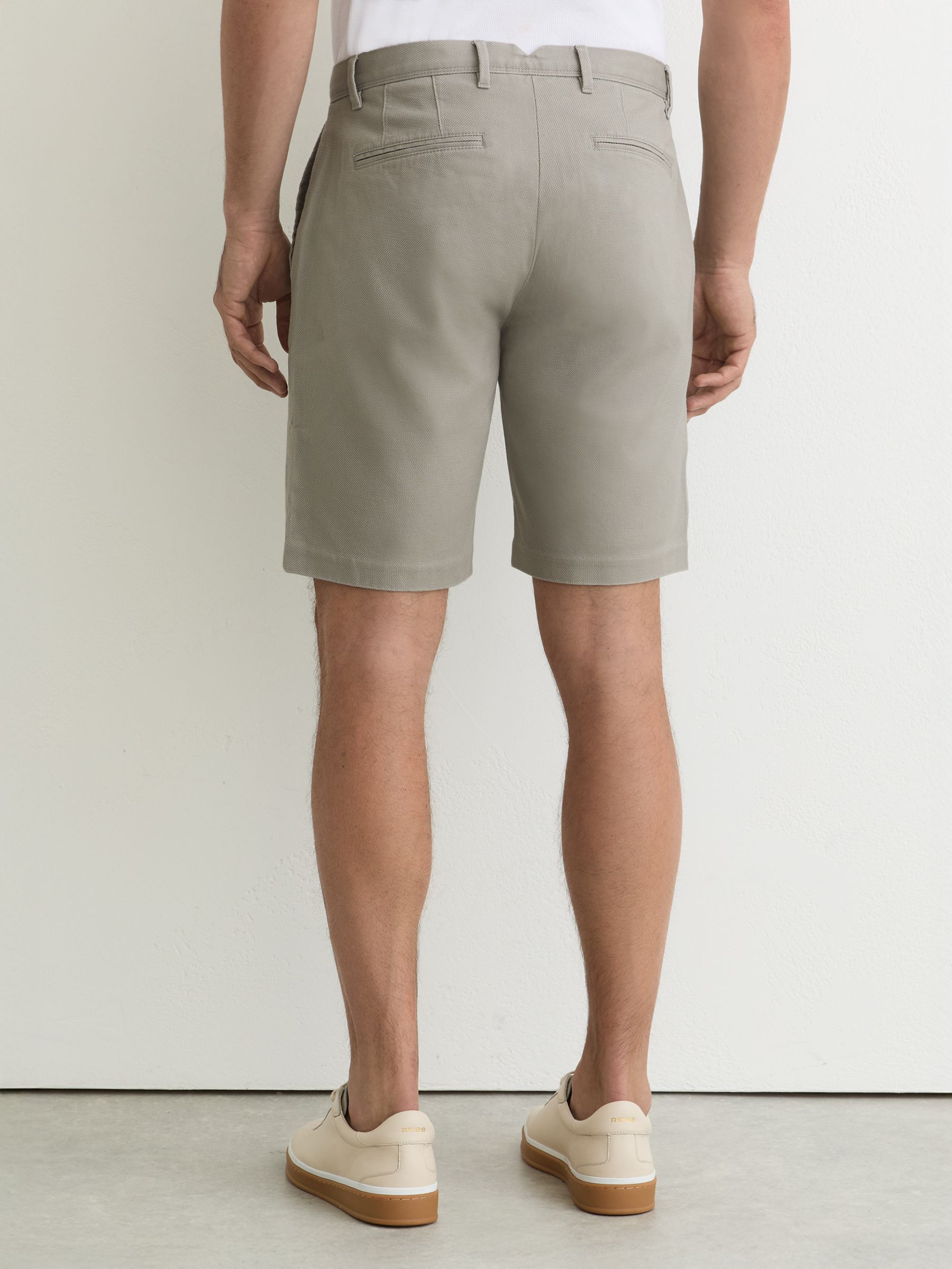 Cotton-Pique Shorts in Sage Green - image 4
