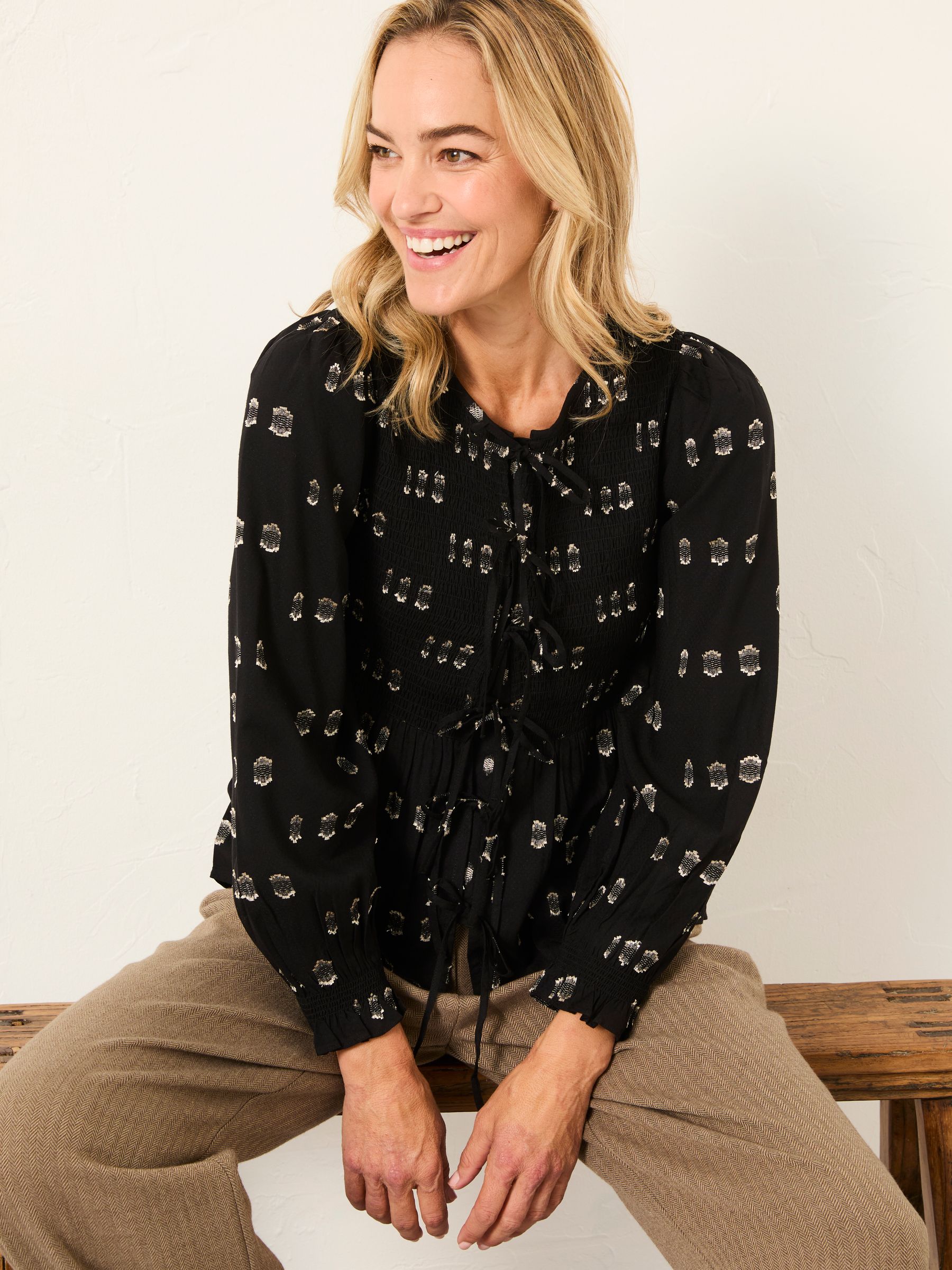 Kiki Black Metallic Blouse - Image 4 of 4 Kiki Black Metallic Blouse - Image 4 of 4