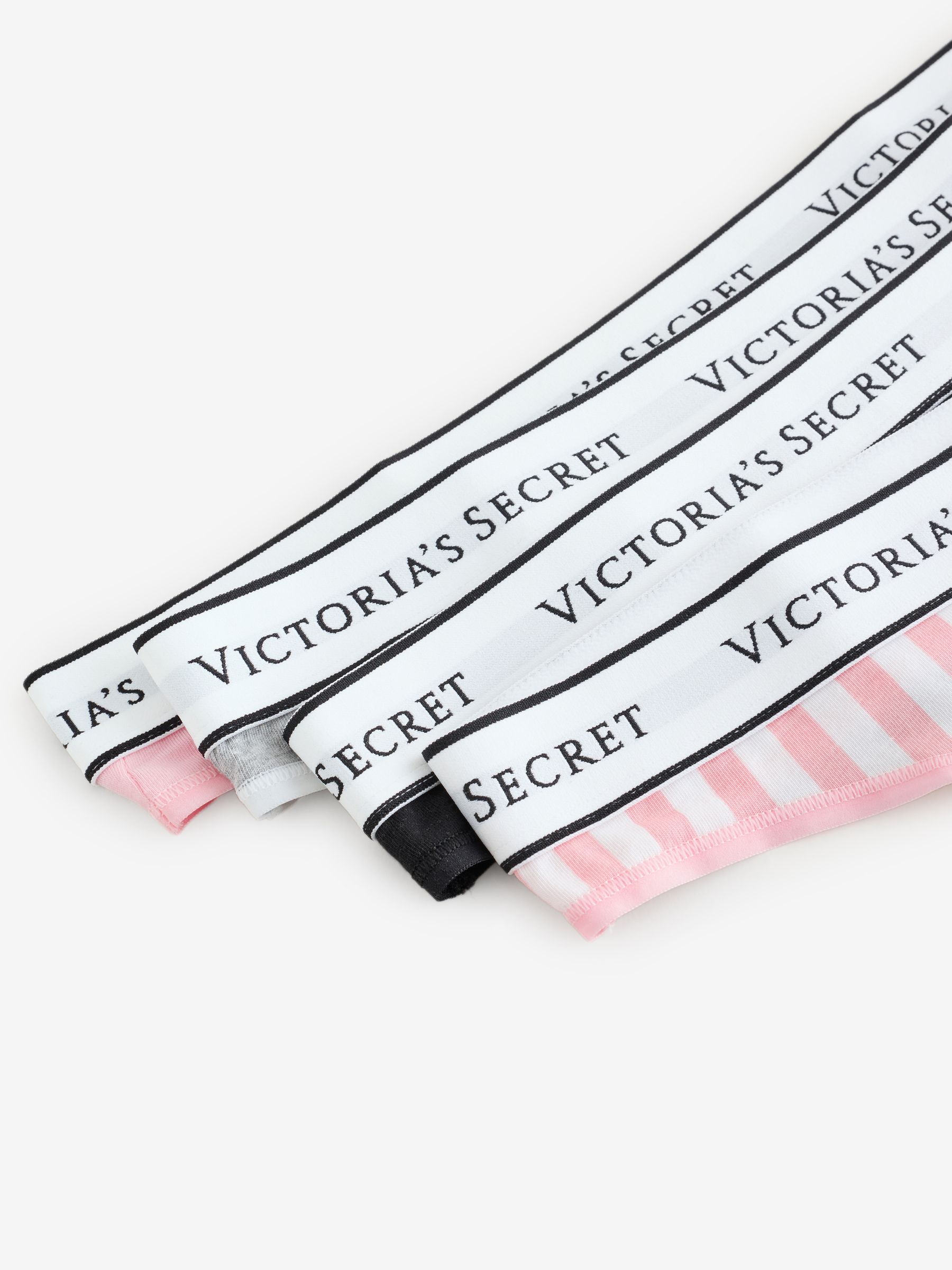 Black/Grey/Pink Thong Logo 4 Pack Knickers - Image 5 of 5