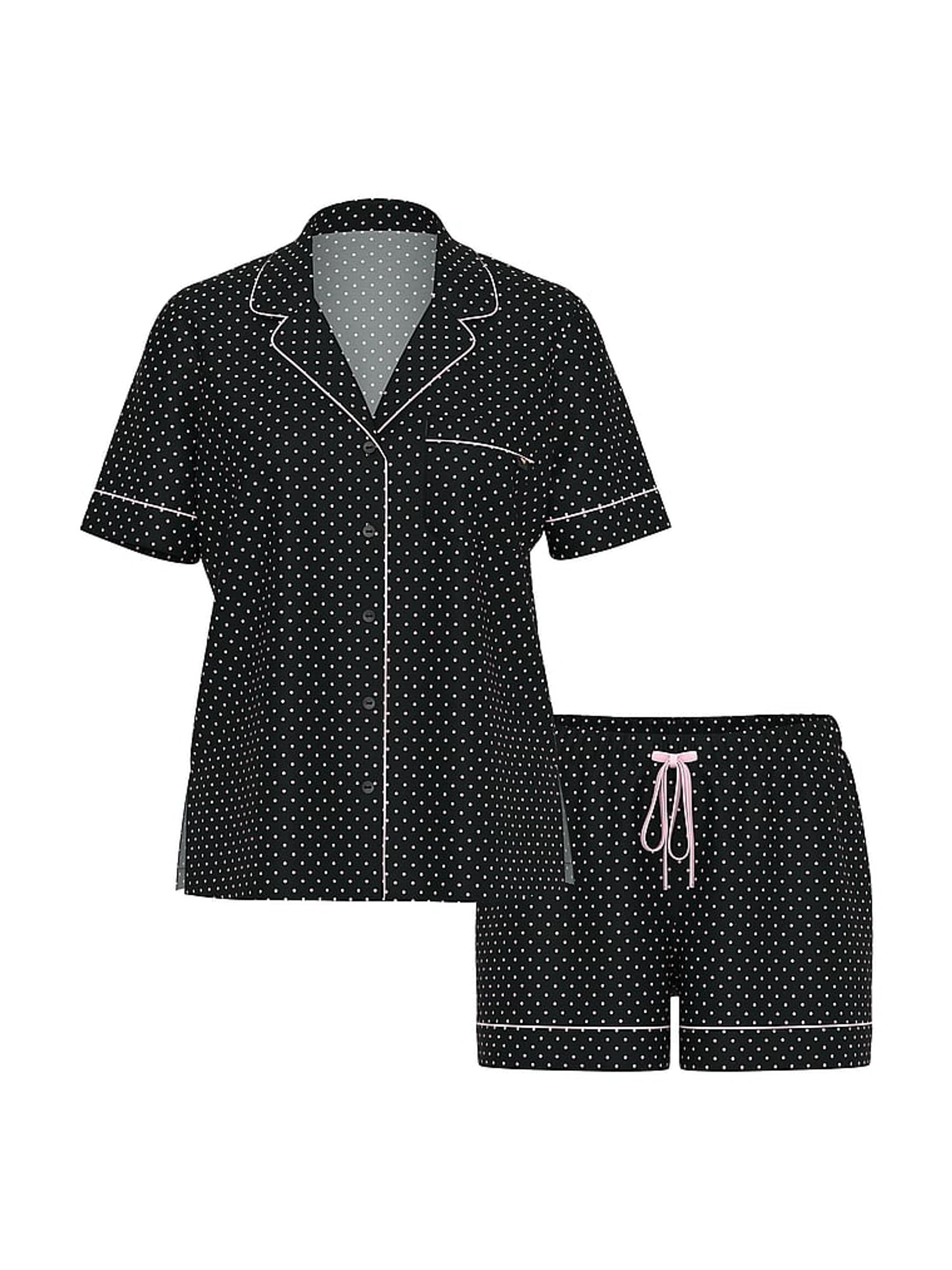 Black & Pretty Blossom Pink Dot Modal Short Pyjamas Set - Image 3 of 3
