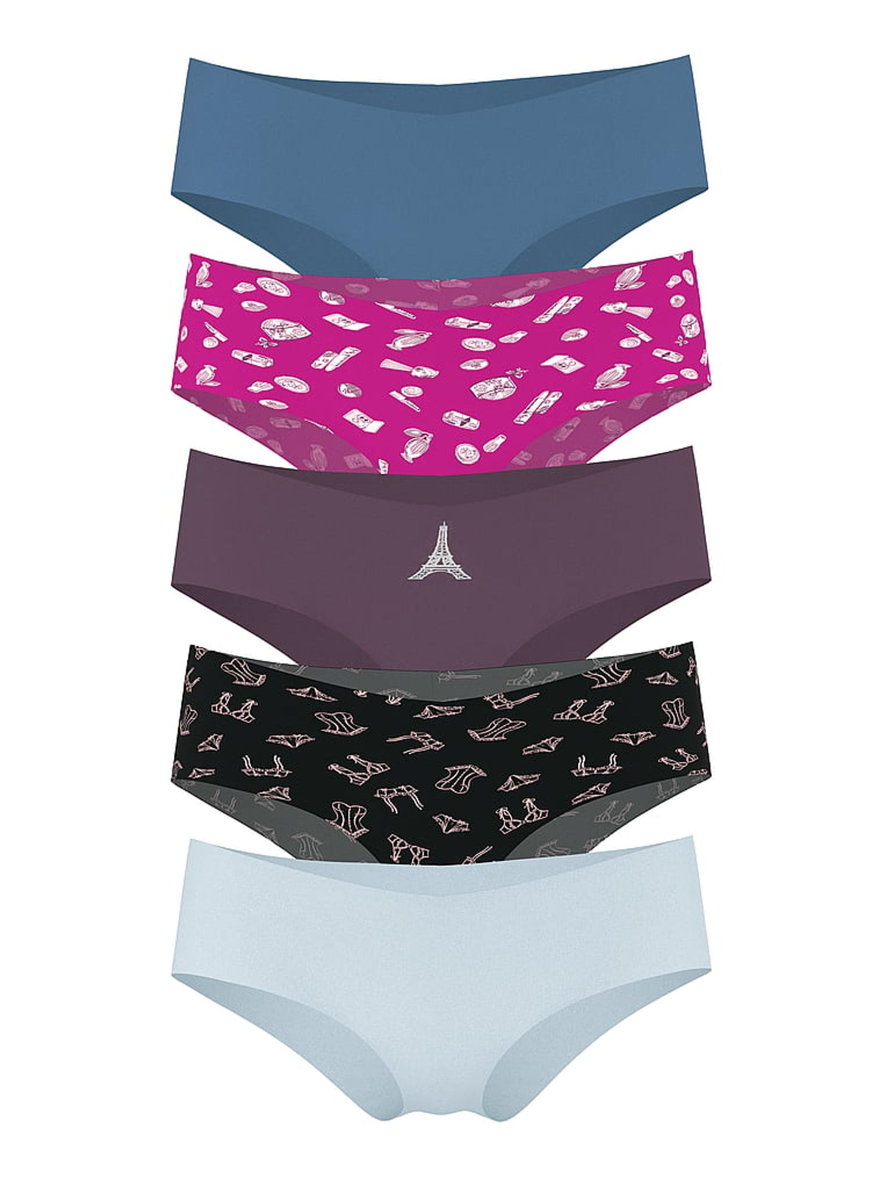 Blue/Pink/Purple/Black Cheeky 5 Pack Knickers - Image 1 of 1