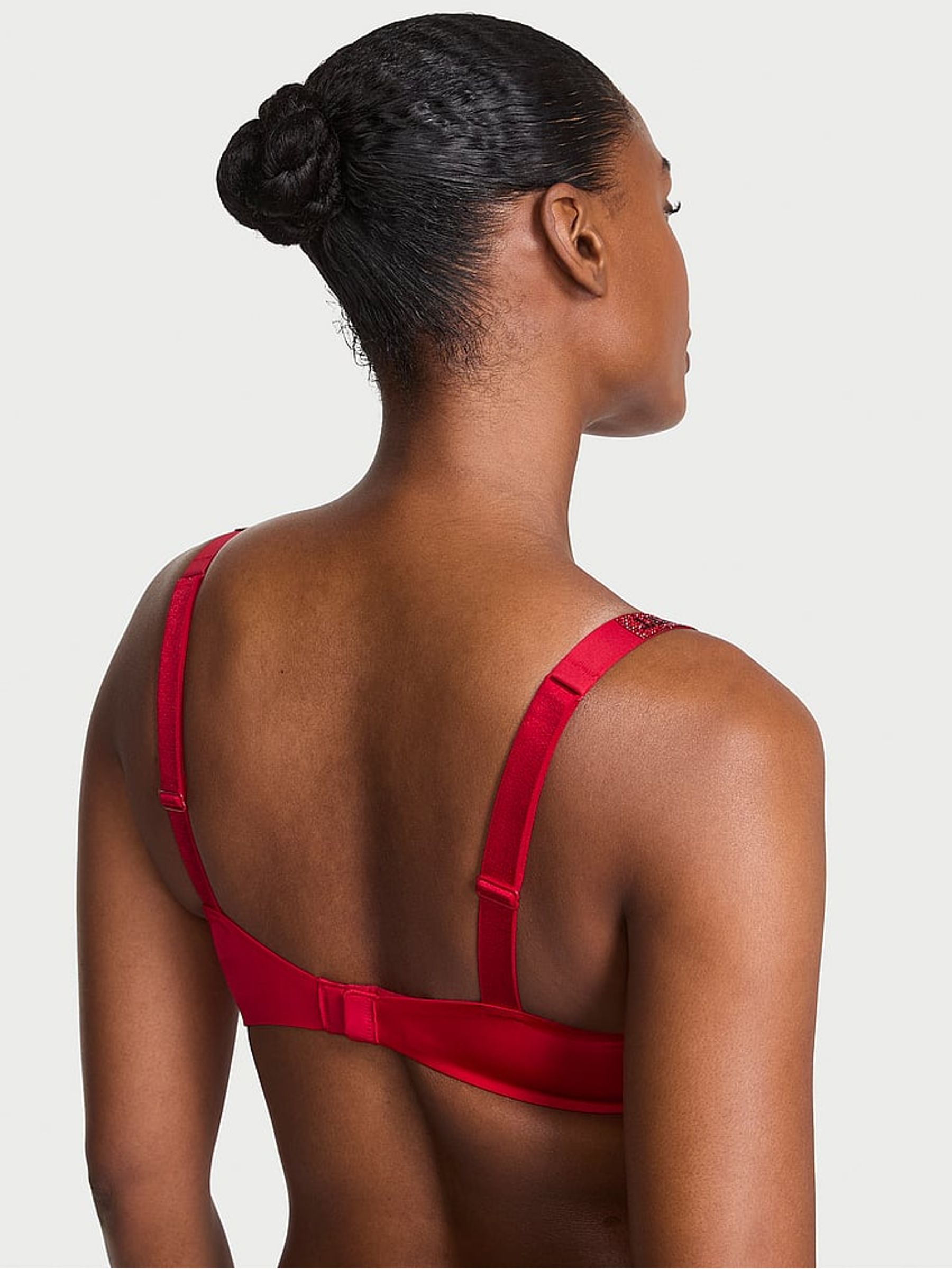 Lipstick Red Push Up Shine Strap Bra - Image 2 of 2