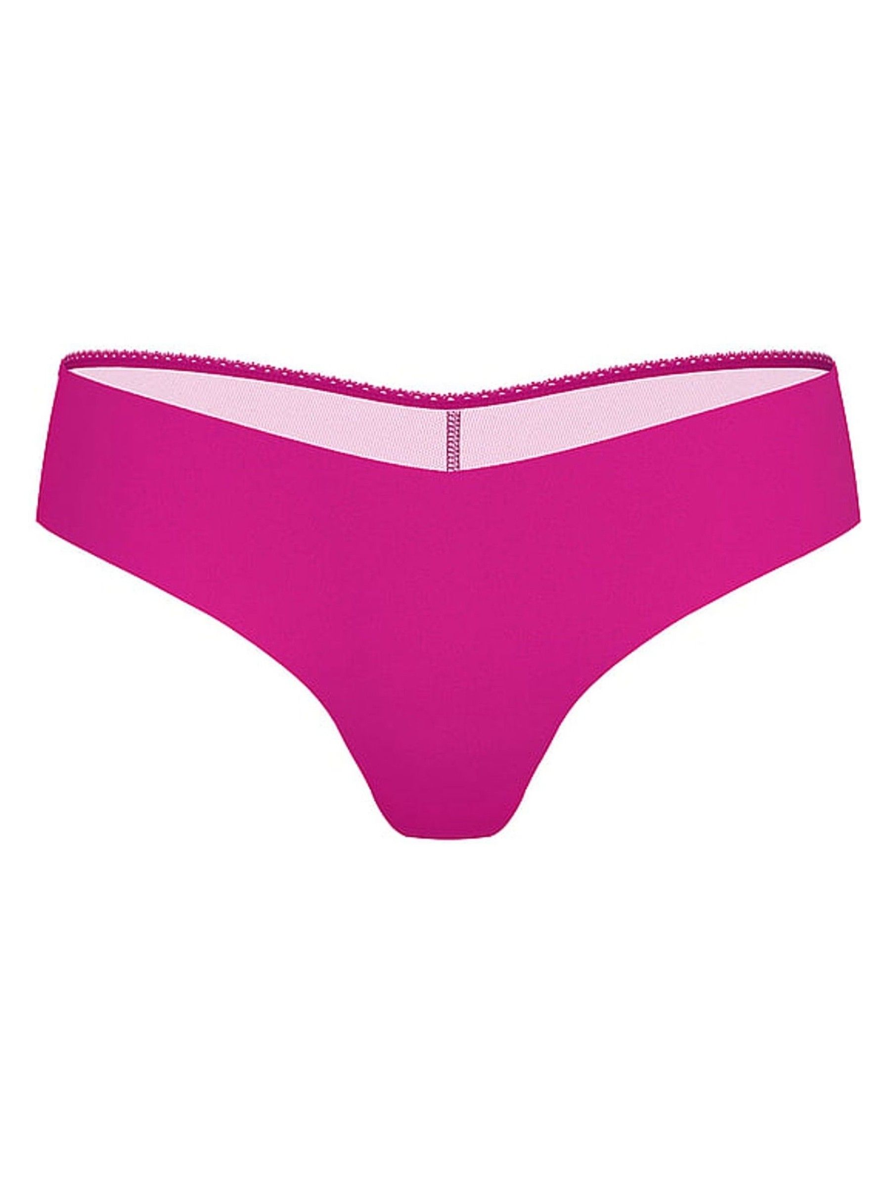 Allure Pink Thong Sheer Logo Knickers - Image 3 of 3
