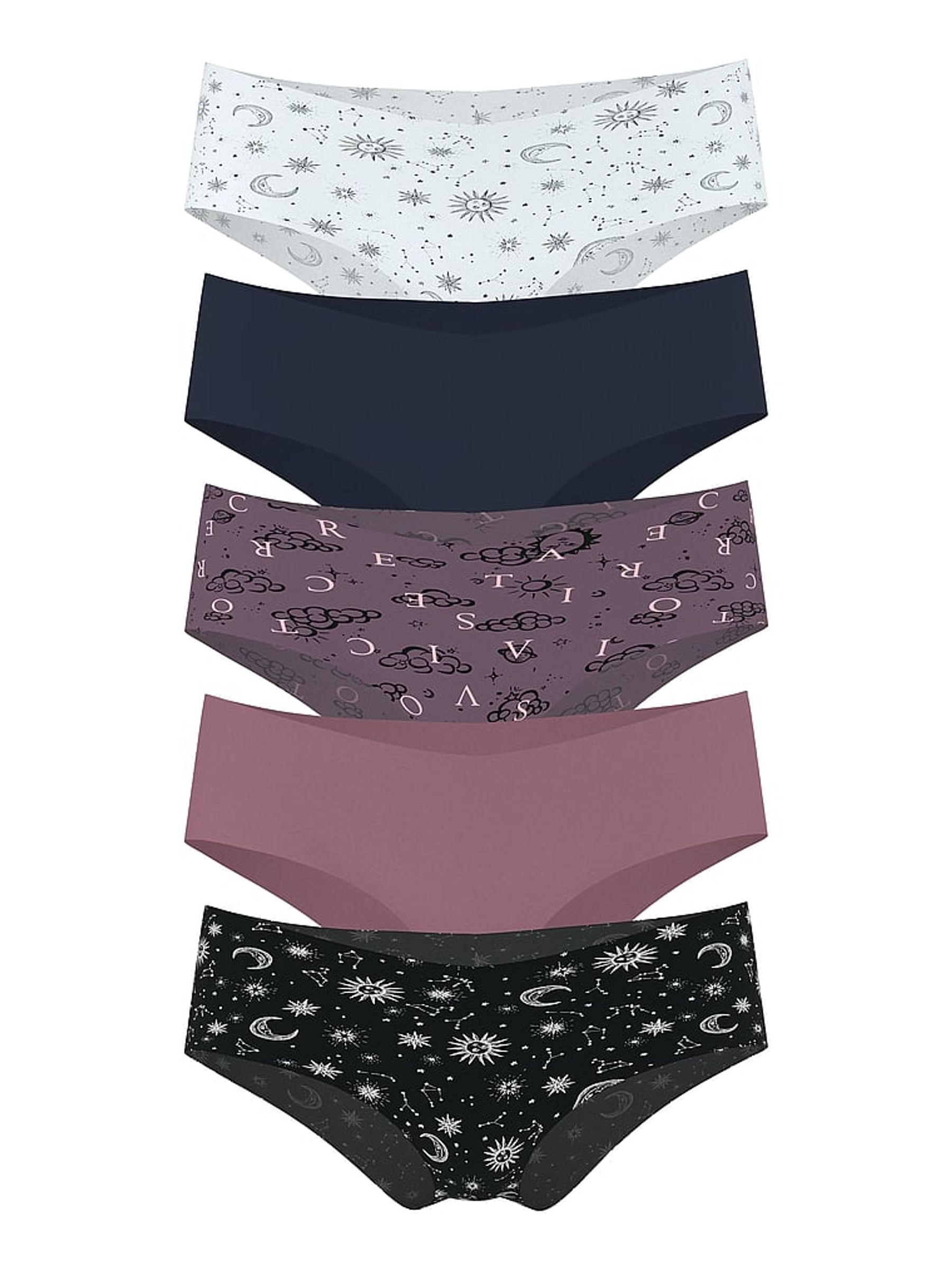 White/Blue/Purple/Black Cheeky 5 Pack Knickers - Image 1 of 1