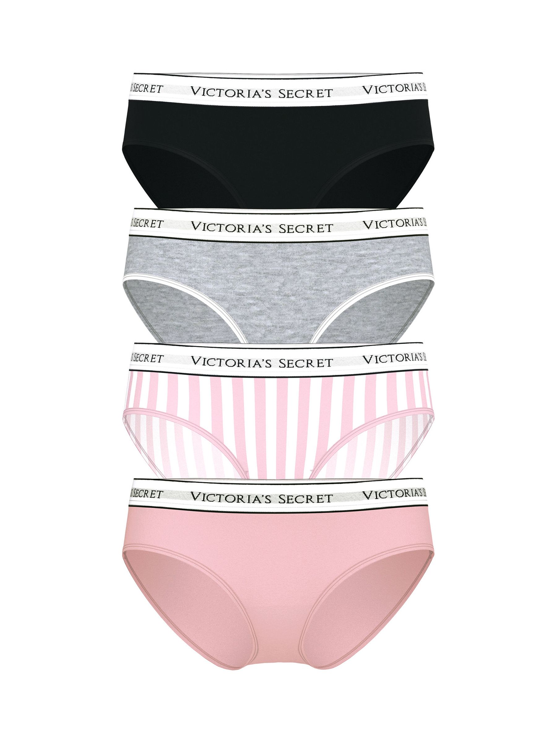 Black/Grey/Pink Hipster Logo 4 Pack Knickers