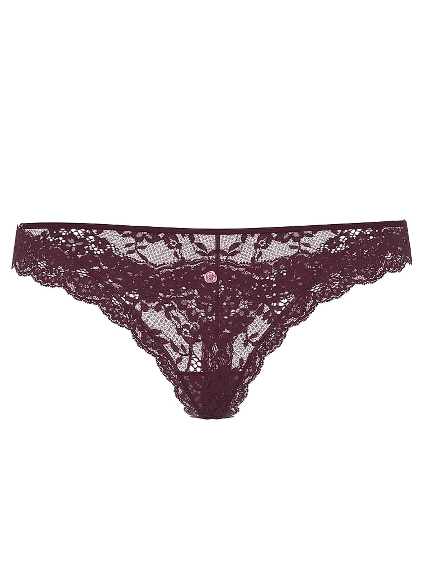 Winter Wine Red Thong Lace Knickers - Image 4 of 4