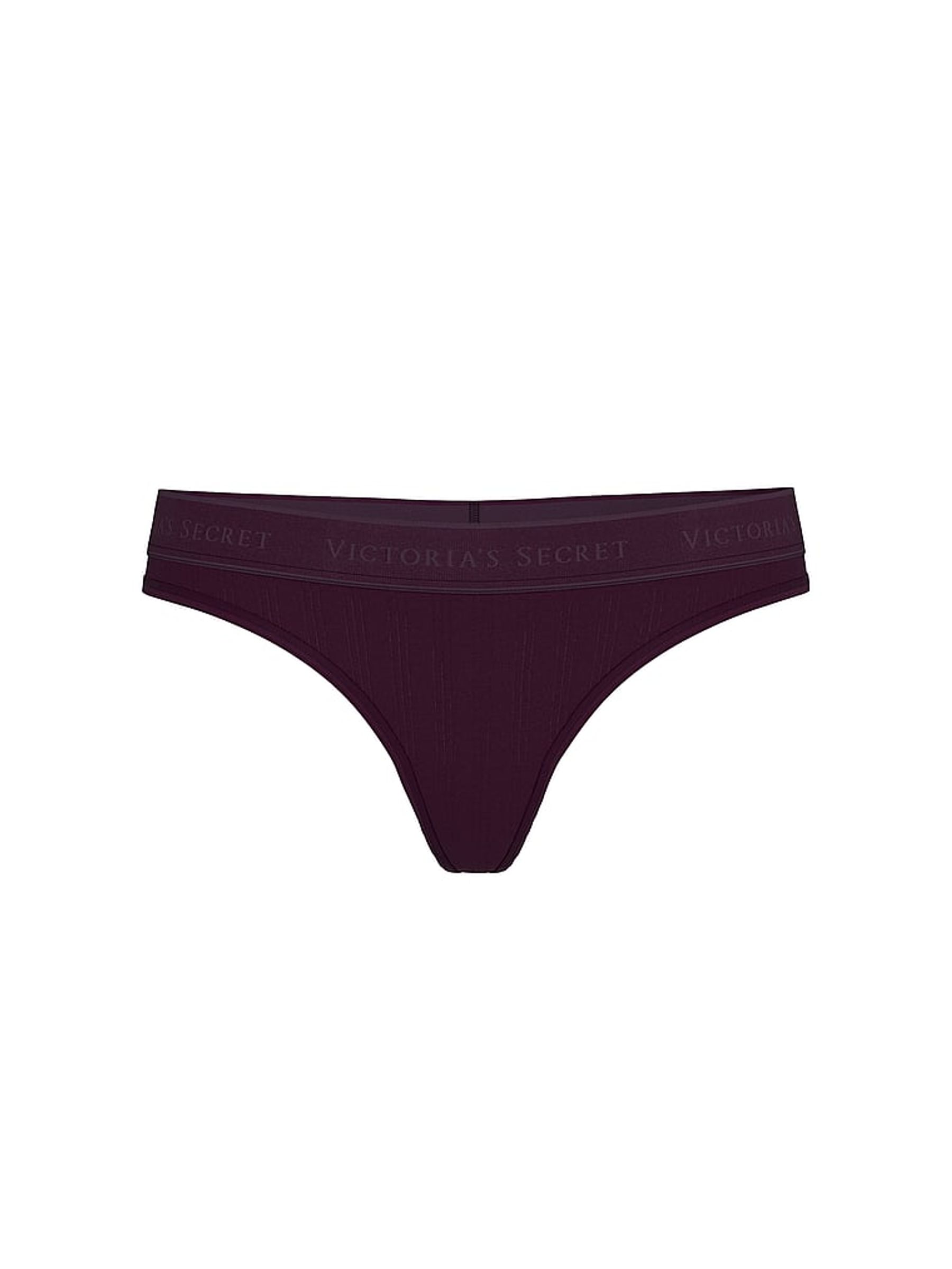 Winter Wine Purple Thong Modal Logo Knickers - Image 3 of 3
