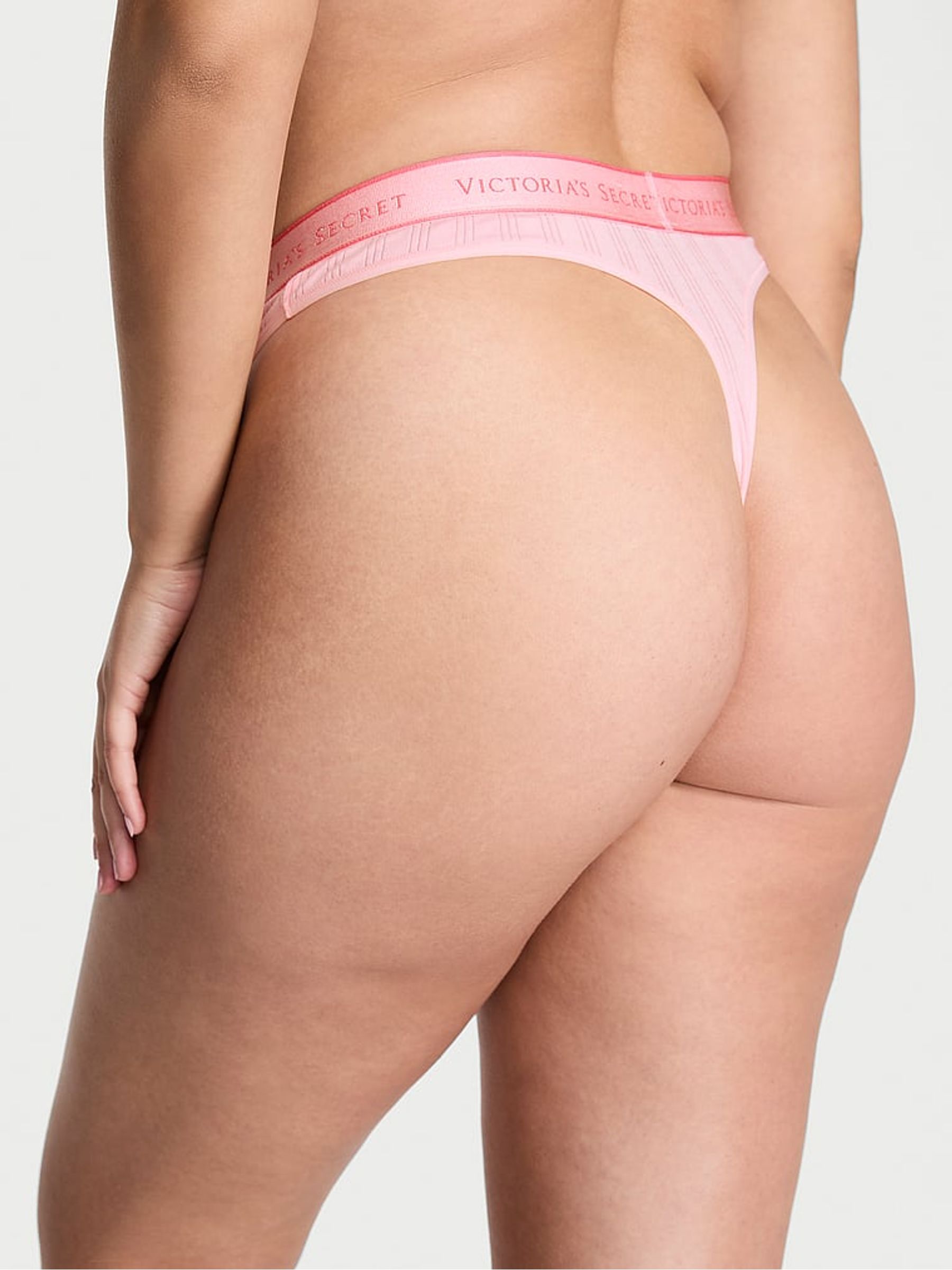 Pretty Blossom Pink Thong Modal Logo Knickers - Image 2 of 3