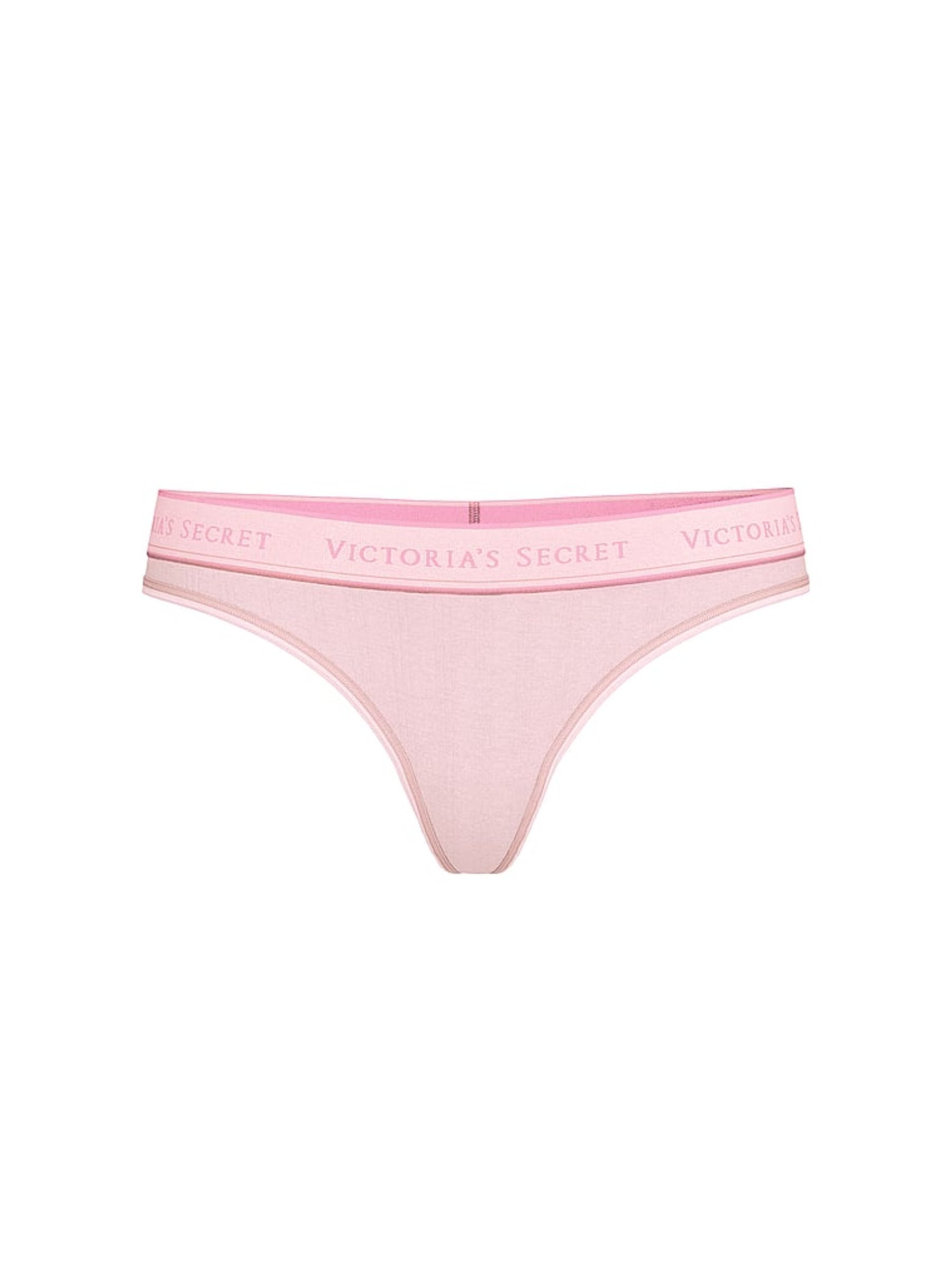 Pretty Blossom Pink Thong Modal Logo Knickers - Image 3 of 3