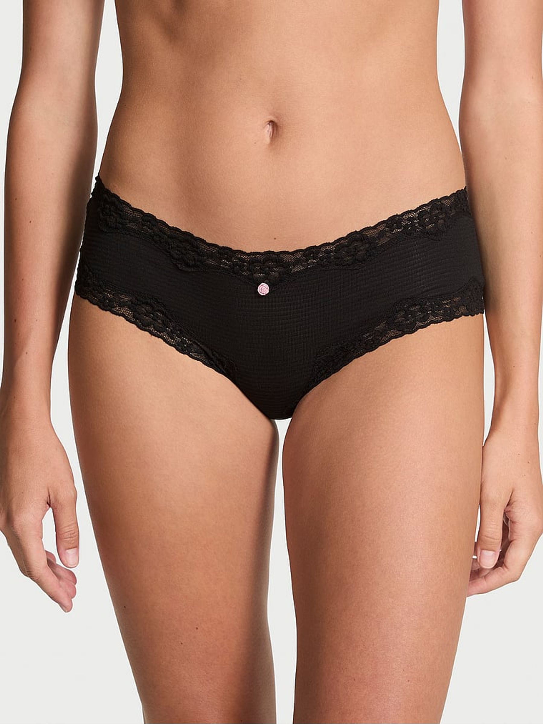 Black Cheeky Lace Waist Knickers - Image 1 of 2