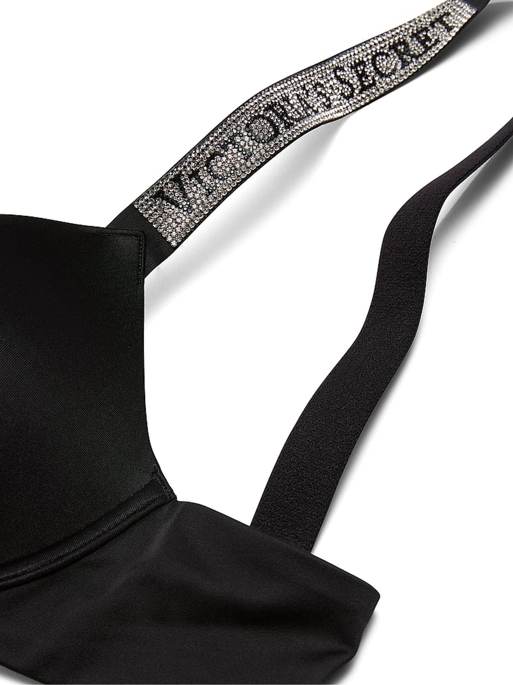 Black Lightly Lined Demi Shine Strap Bra - Image 3 of 3