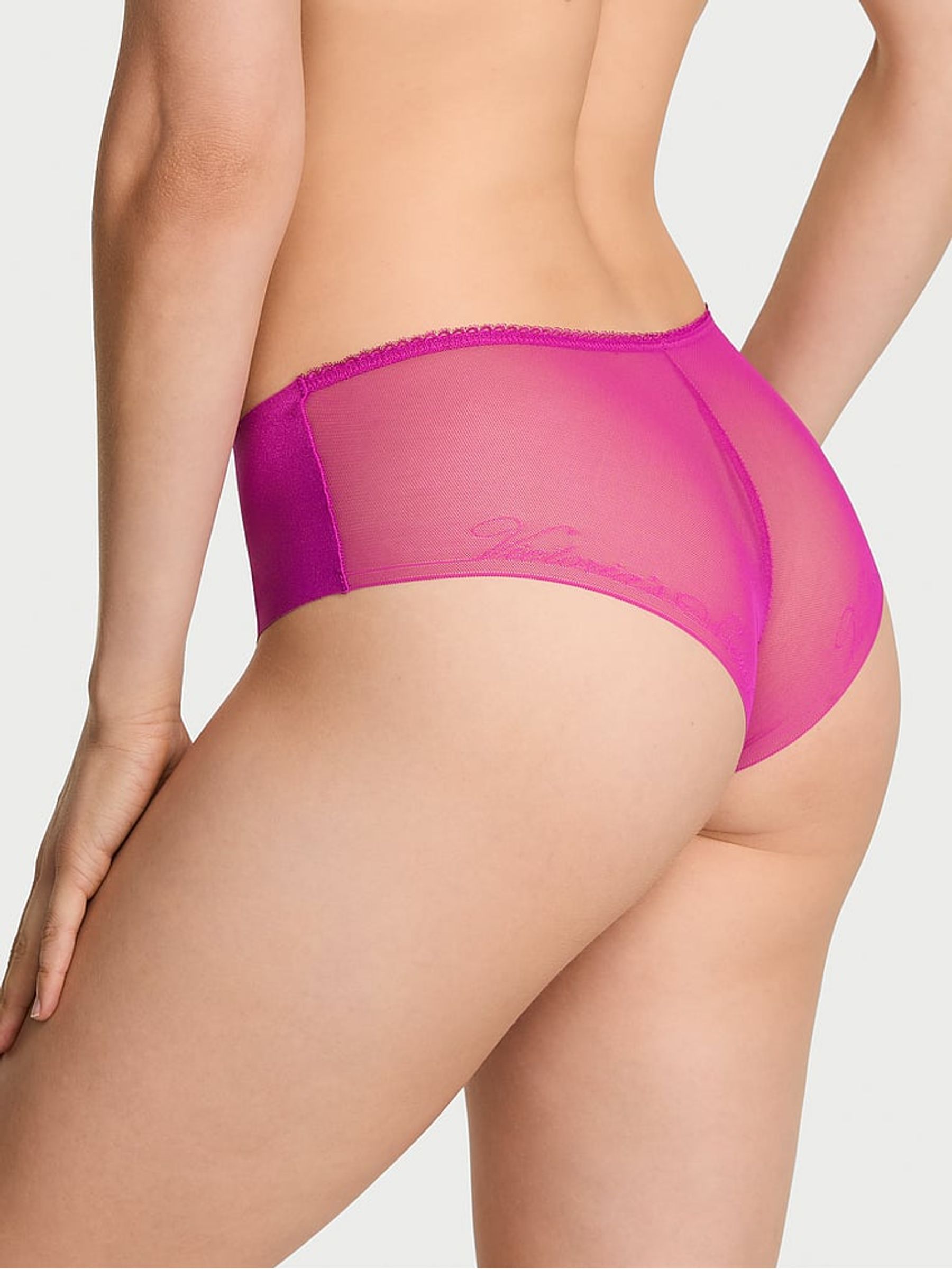 Allure Pink Cheeky Sheer Logo Knickers - Image 2 of 2