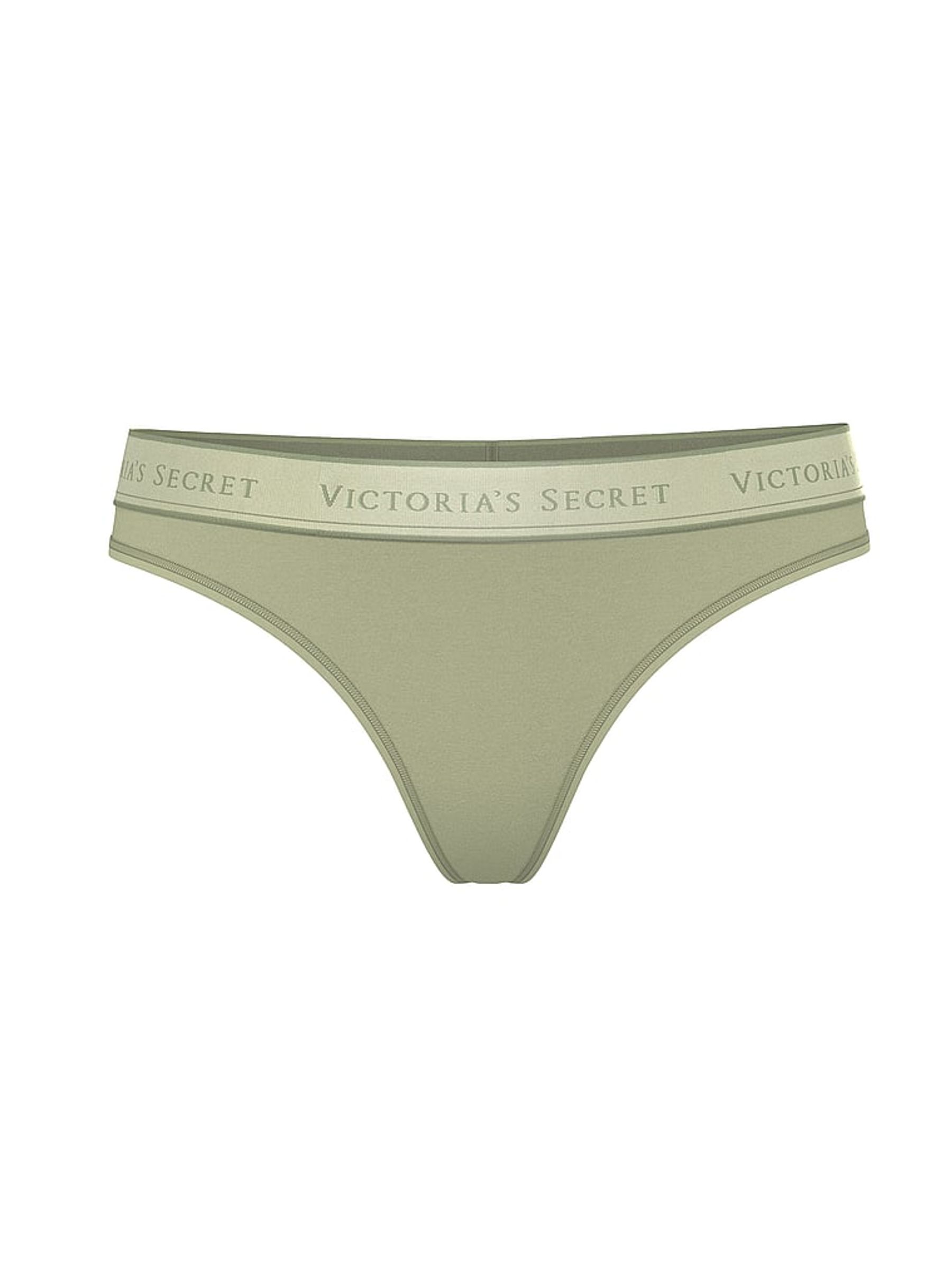 Fall Sage Green Thong Logo Knickers - Image 3 of 3