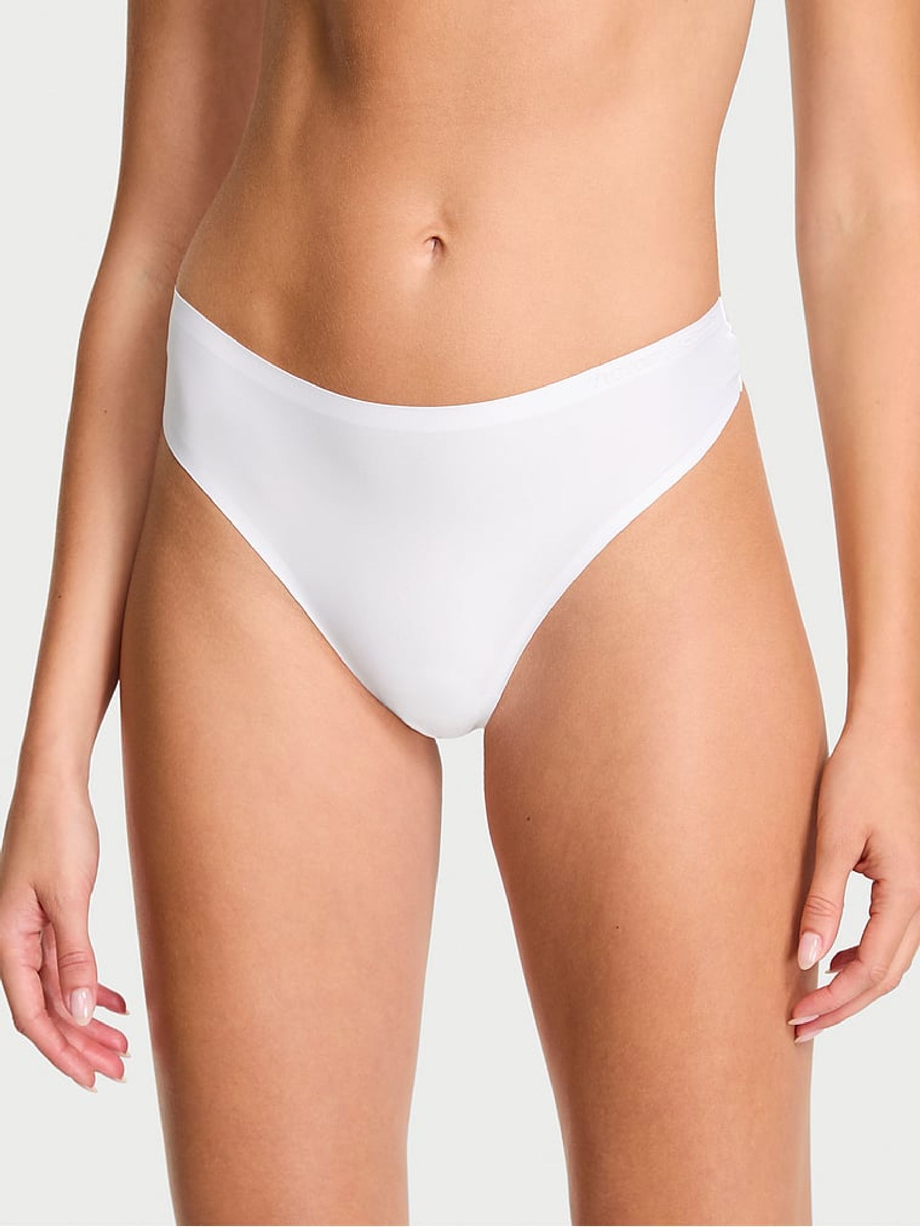 White Thong Mid-Rise Knickers - Image 1 of 3
