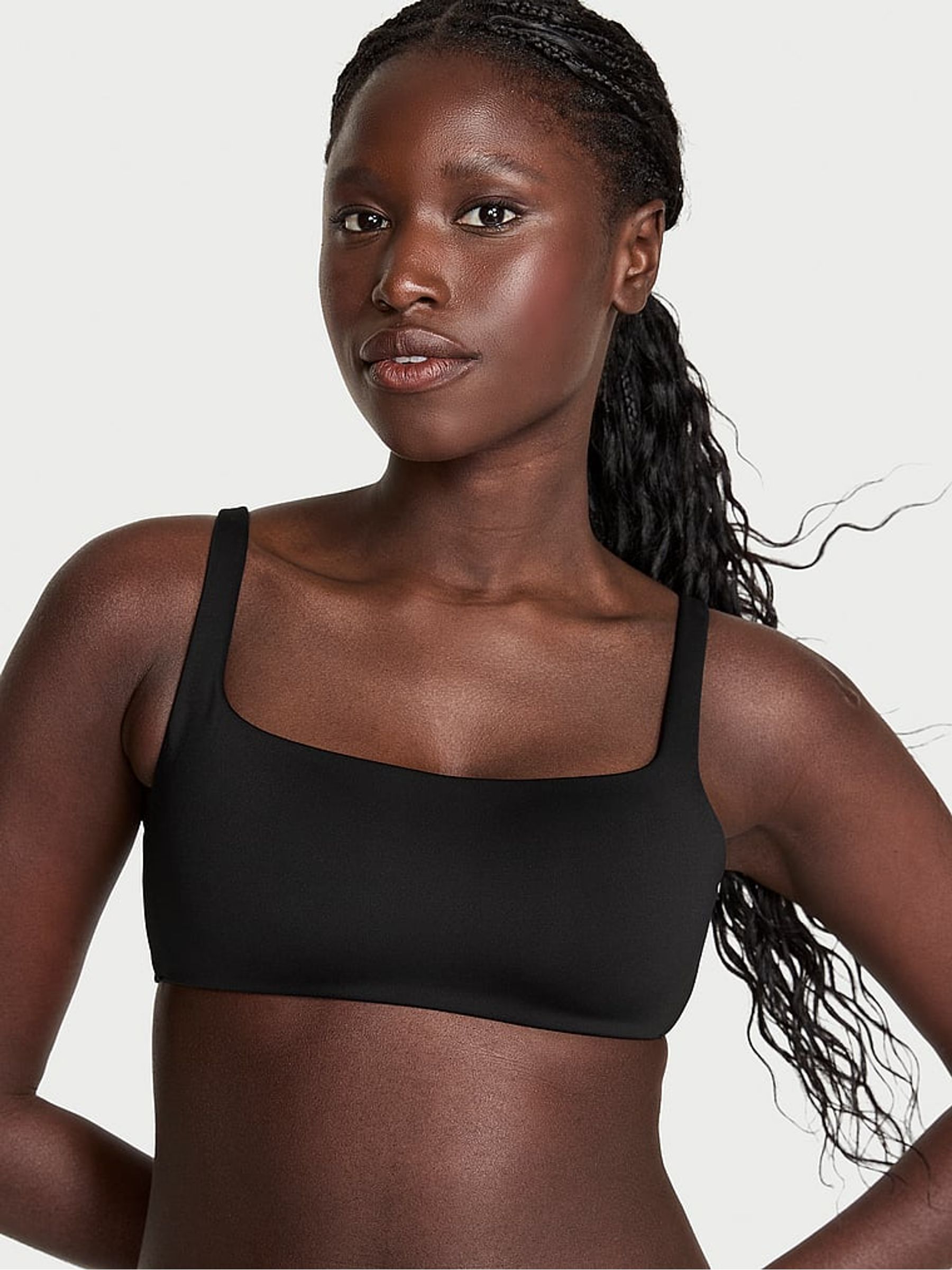 Black Scuba Lightly Lined Scoop Bra - Image 1 of 5