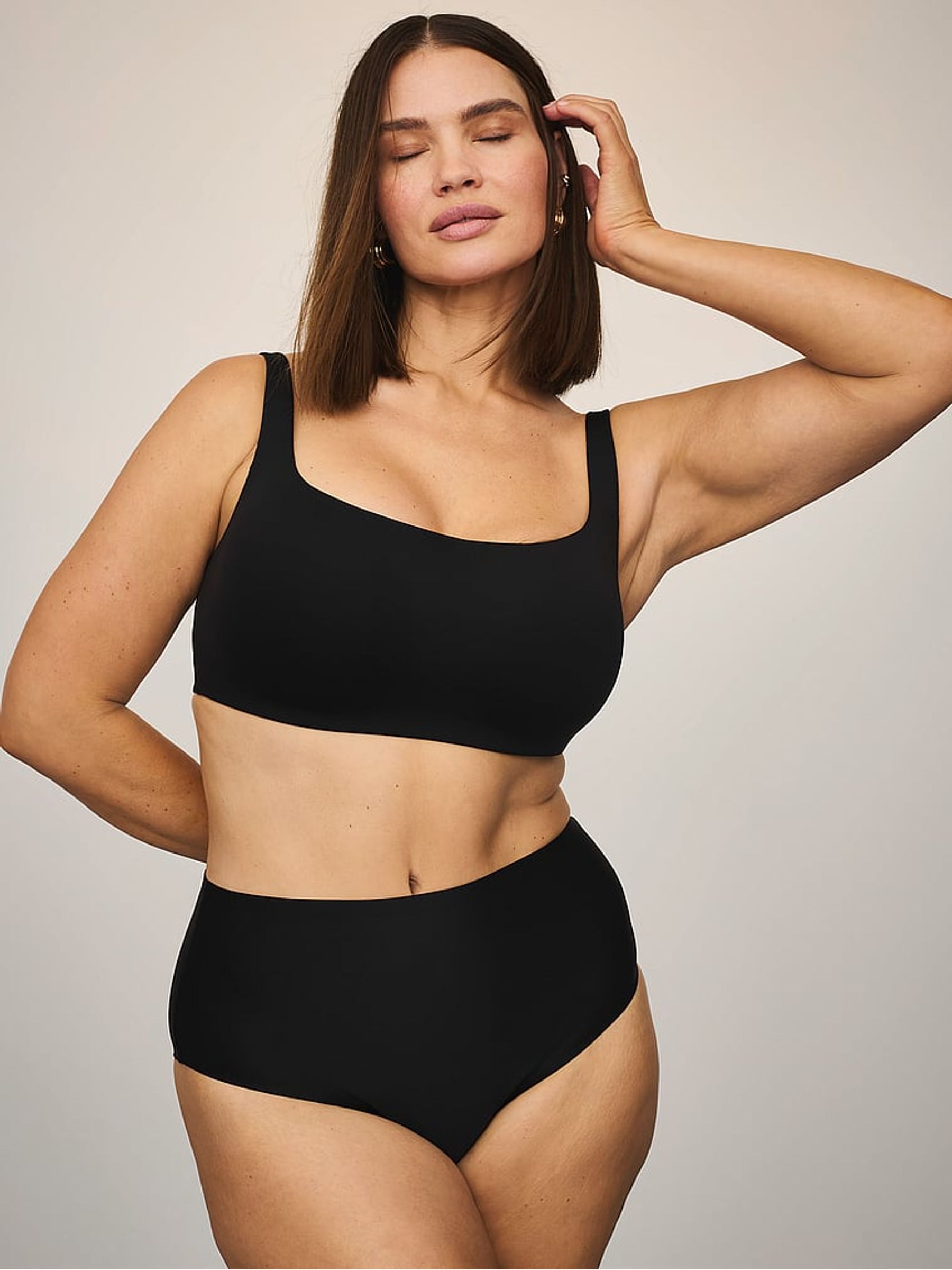 Black Scuba Lightly Lined Scoop Bra - Image 3 of 5