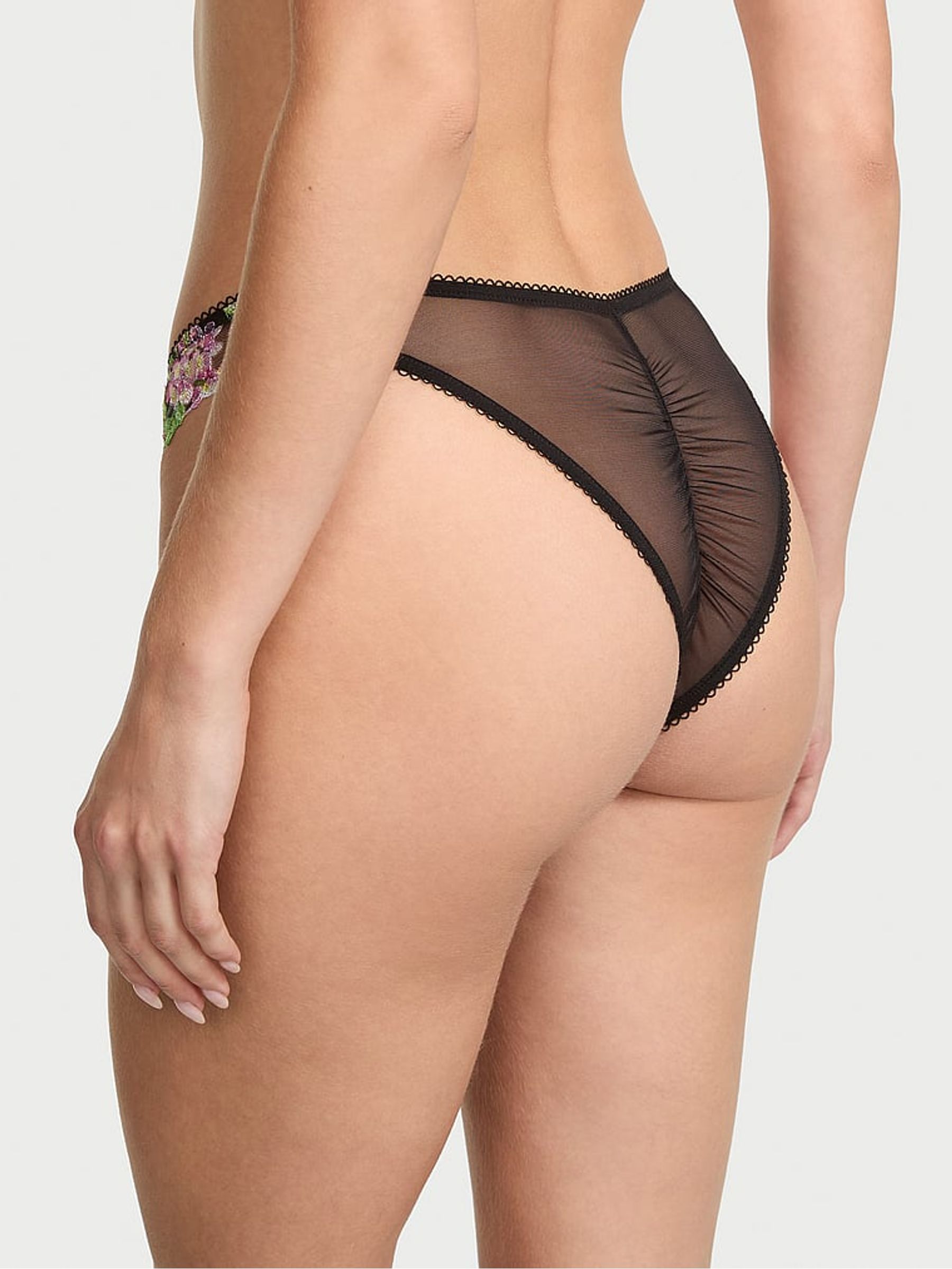 Black Brazilian Wisteria Embroidery Knickers - Image 2 of 2