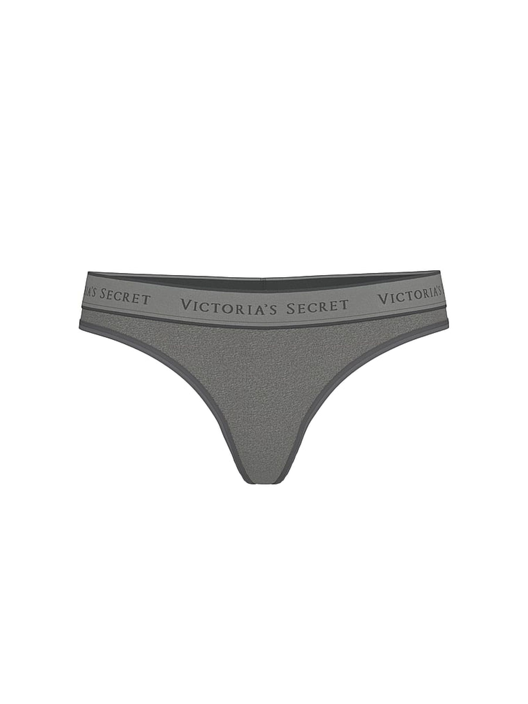 Anthracite Heather Grey Thong Modal Logo Knickers - Image 3 of 3
