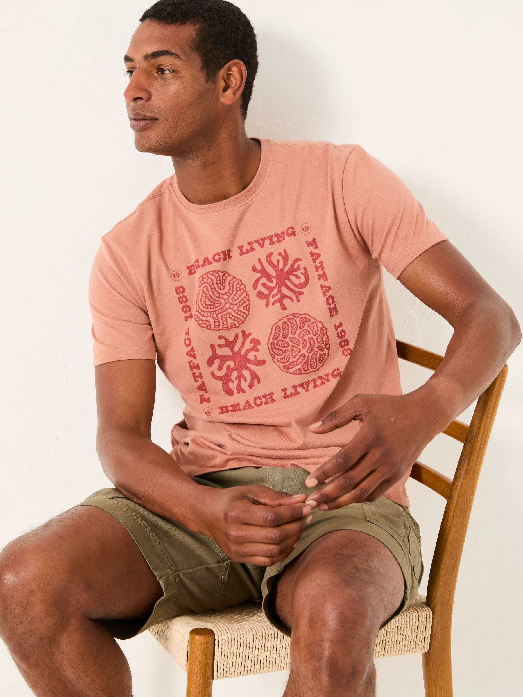 Rust Brown Coral Graphic Tshirt - Image 4 of 5