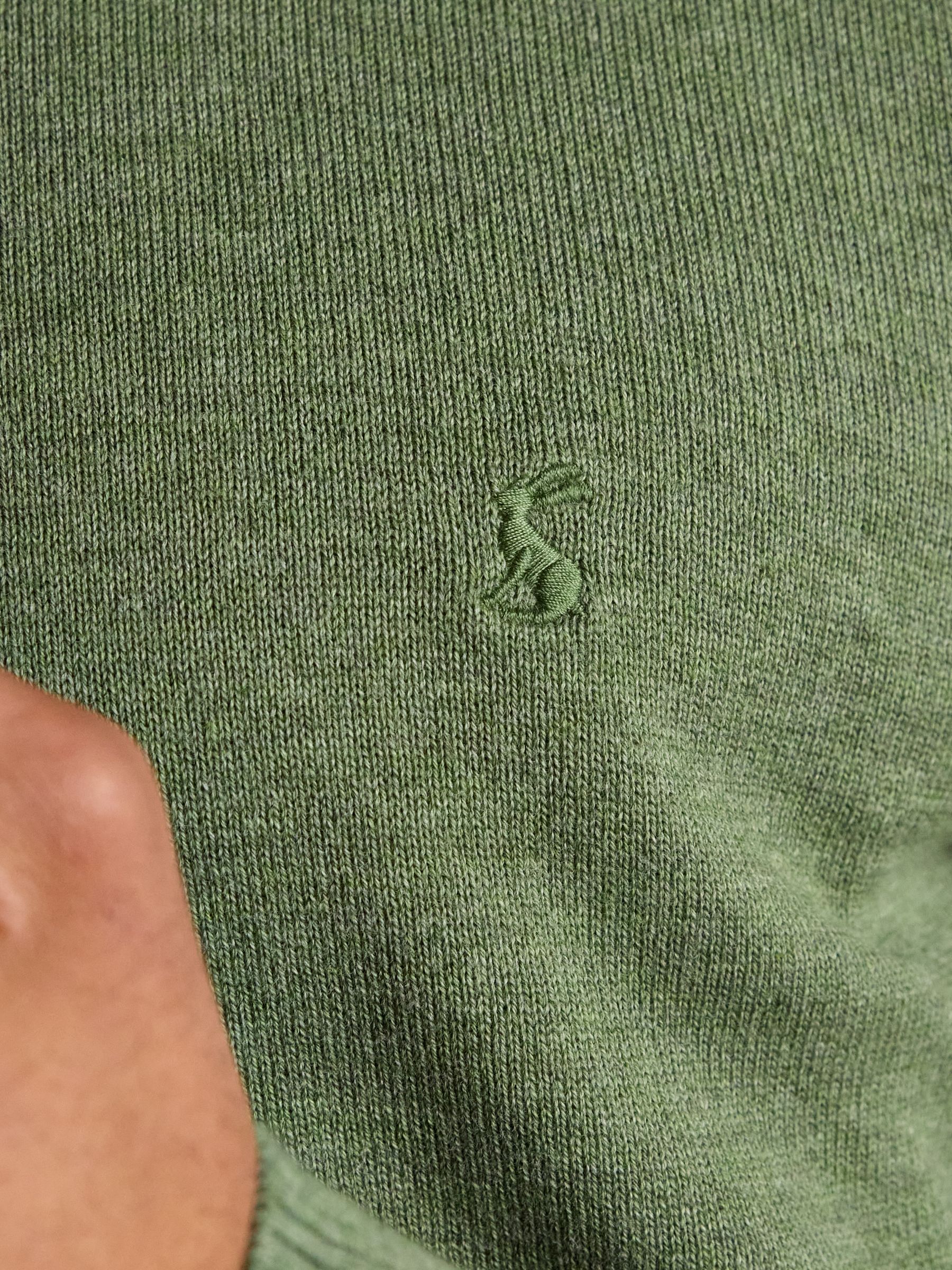 Hillside Khaki Green Quarter Zip Knitted Jumper - Image 11 of 12
