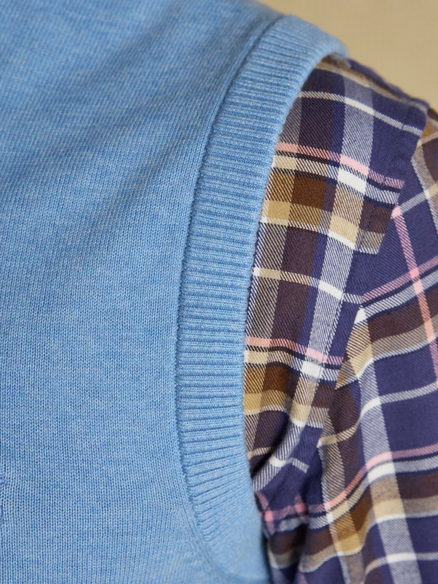 Hillside Light Blue Quarter Zip Knitted Tank Top - Image 6 of 7